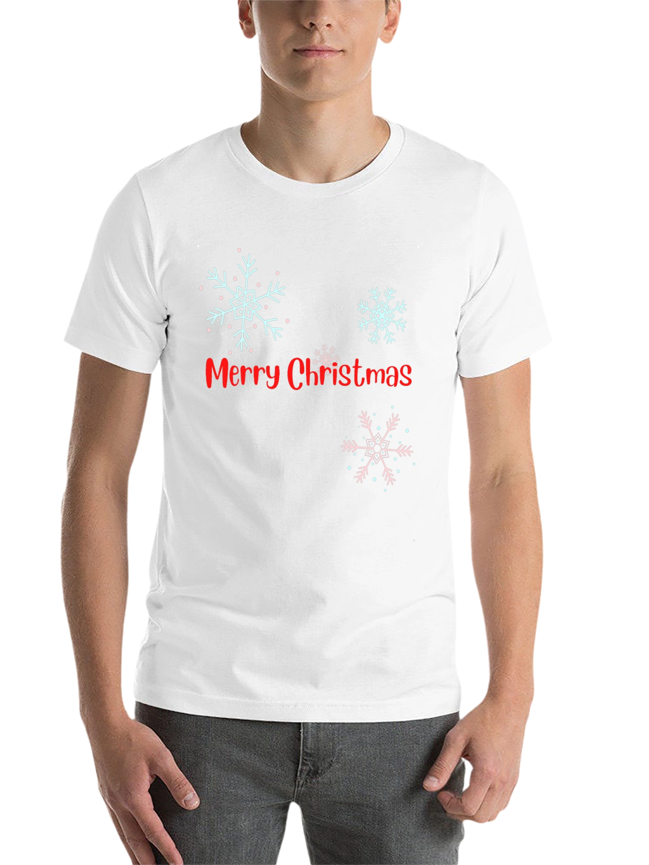 Black Merry Christmas Snowflake Graphic Tee view 14