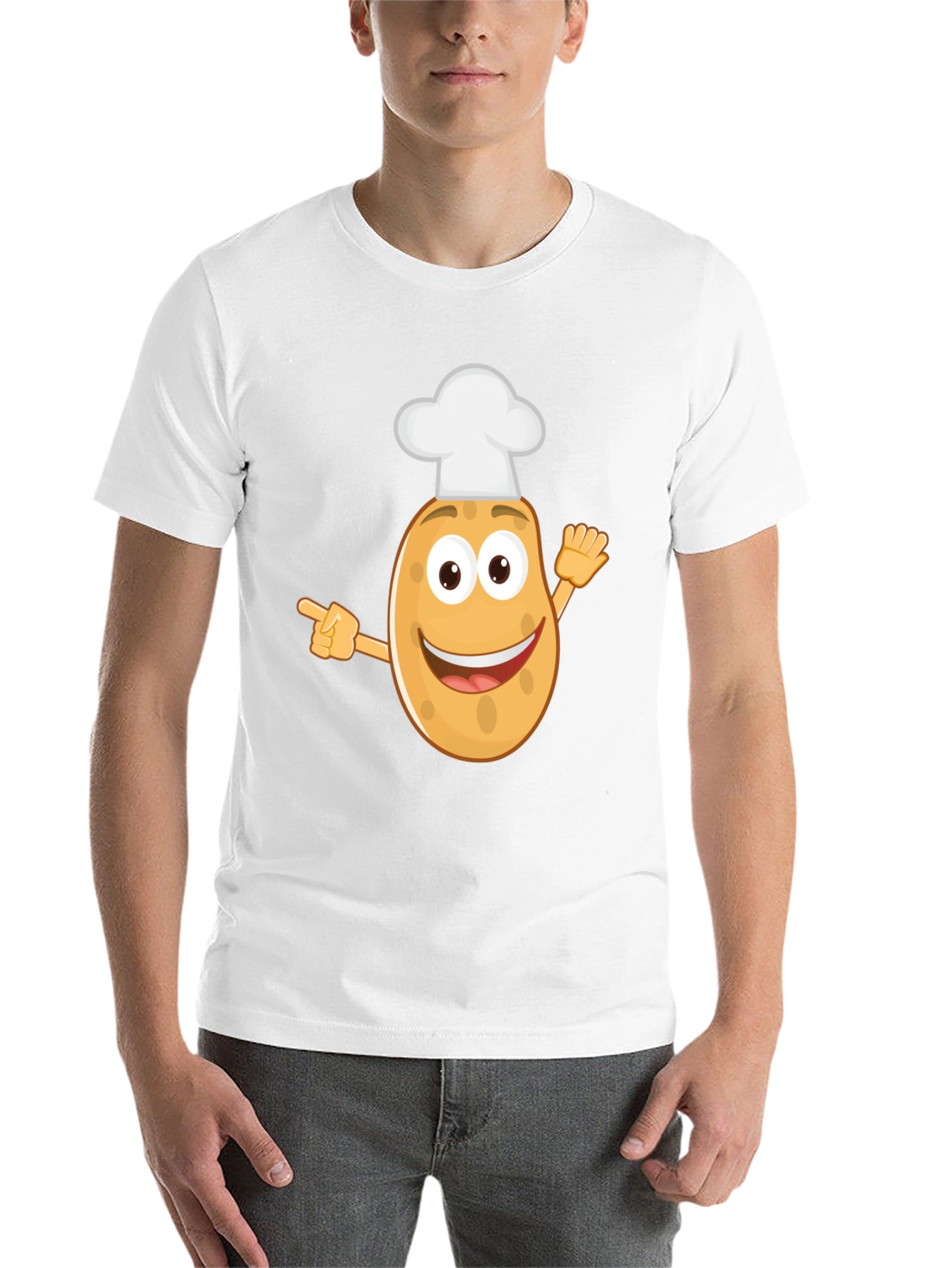 Black Funny Potato Chef T-Shirt view 14