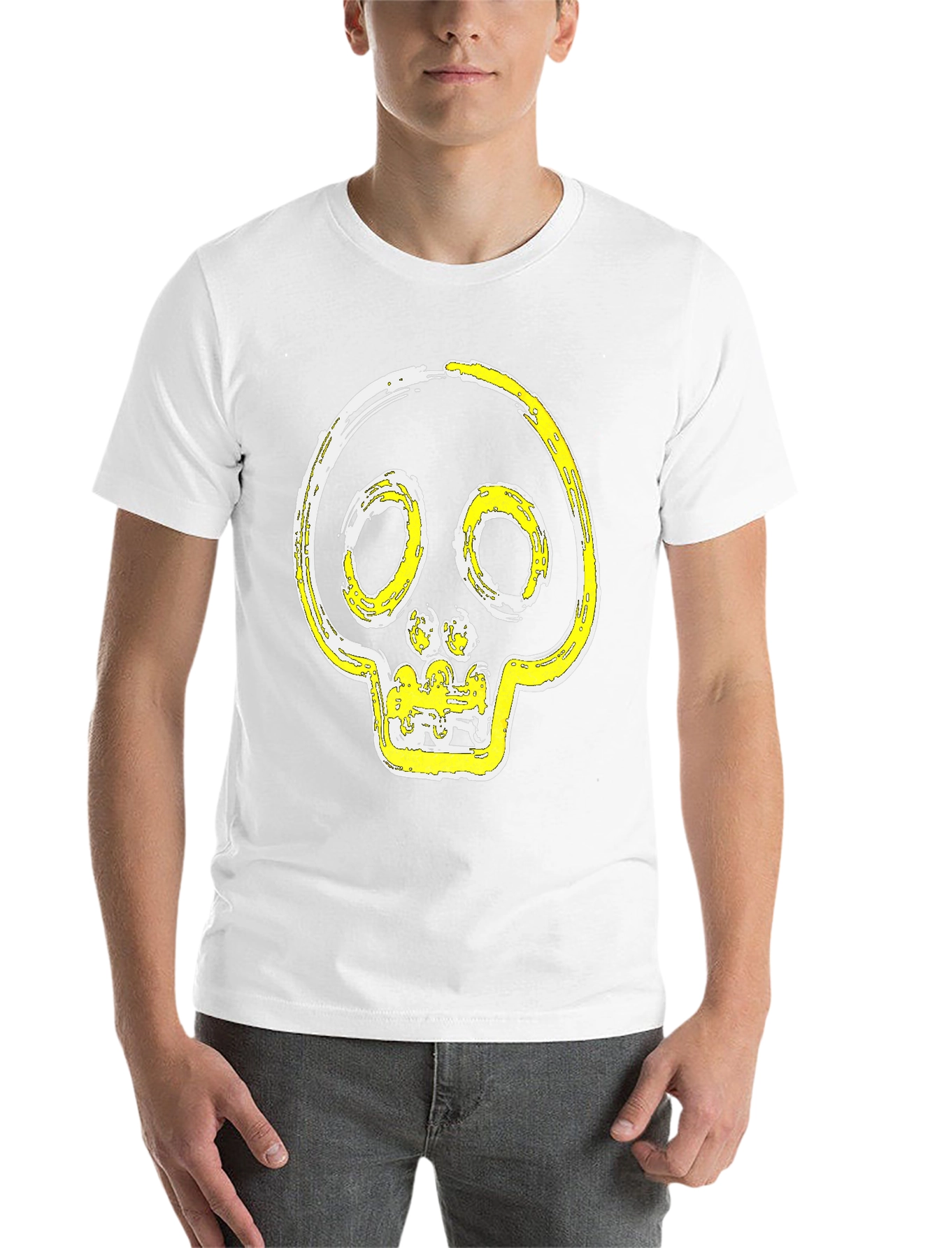 Black Skull Graphic Print T-Shirt - Modern Casual Tee view 14