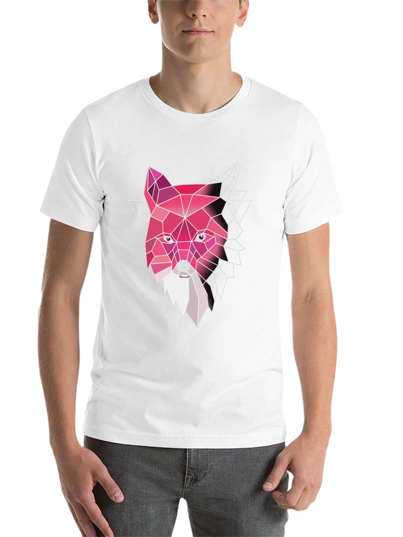Black Geometric Fox T-Shirt - Modern Graphic Tee view 14