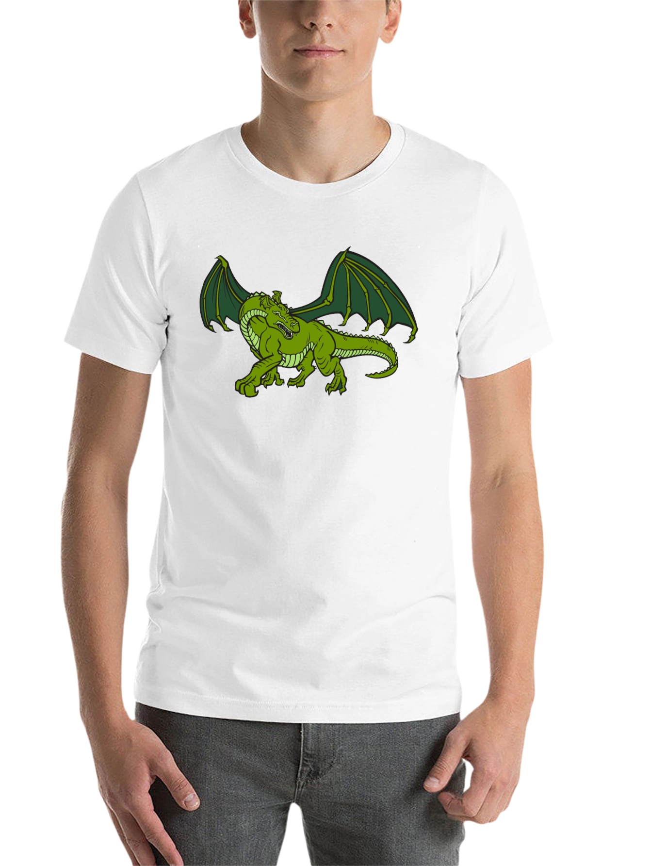 Black Green Dragon Graphic Tee - Fantasy T-Shirt view 14