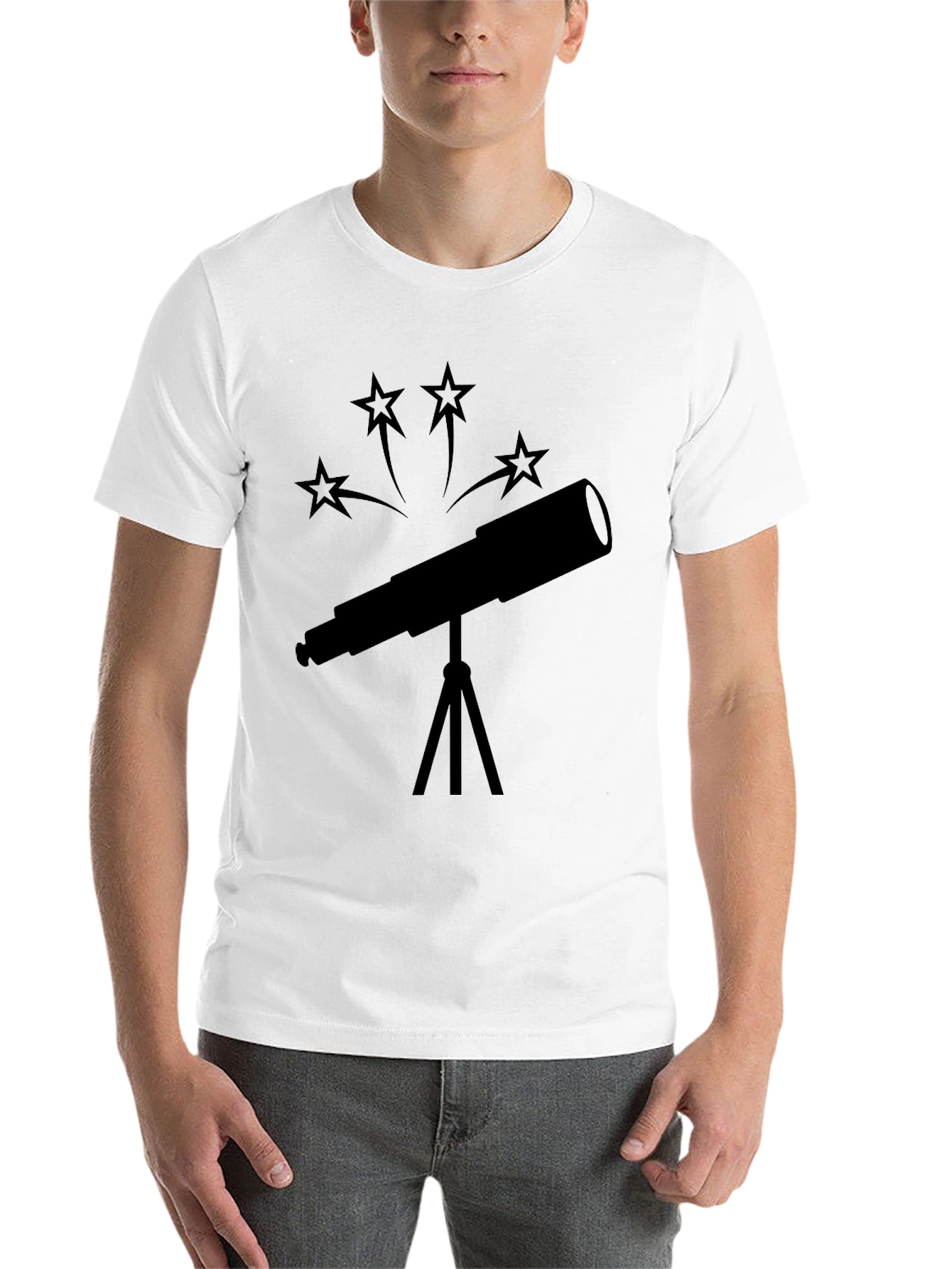 Black Telescope Star Gazer Black T-Shirt view 14