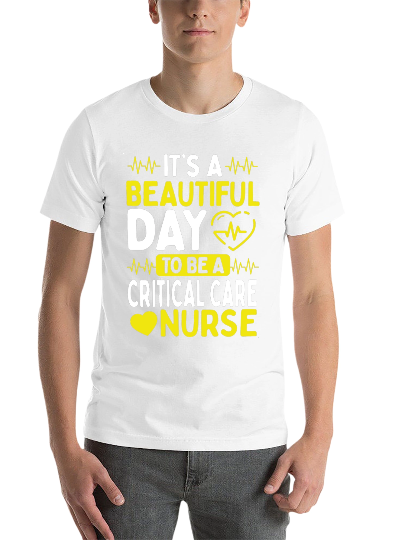 Black Critical Care Nurse T-Shirt - It's A Beautiful Day! view 14