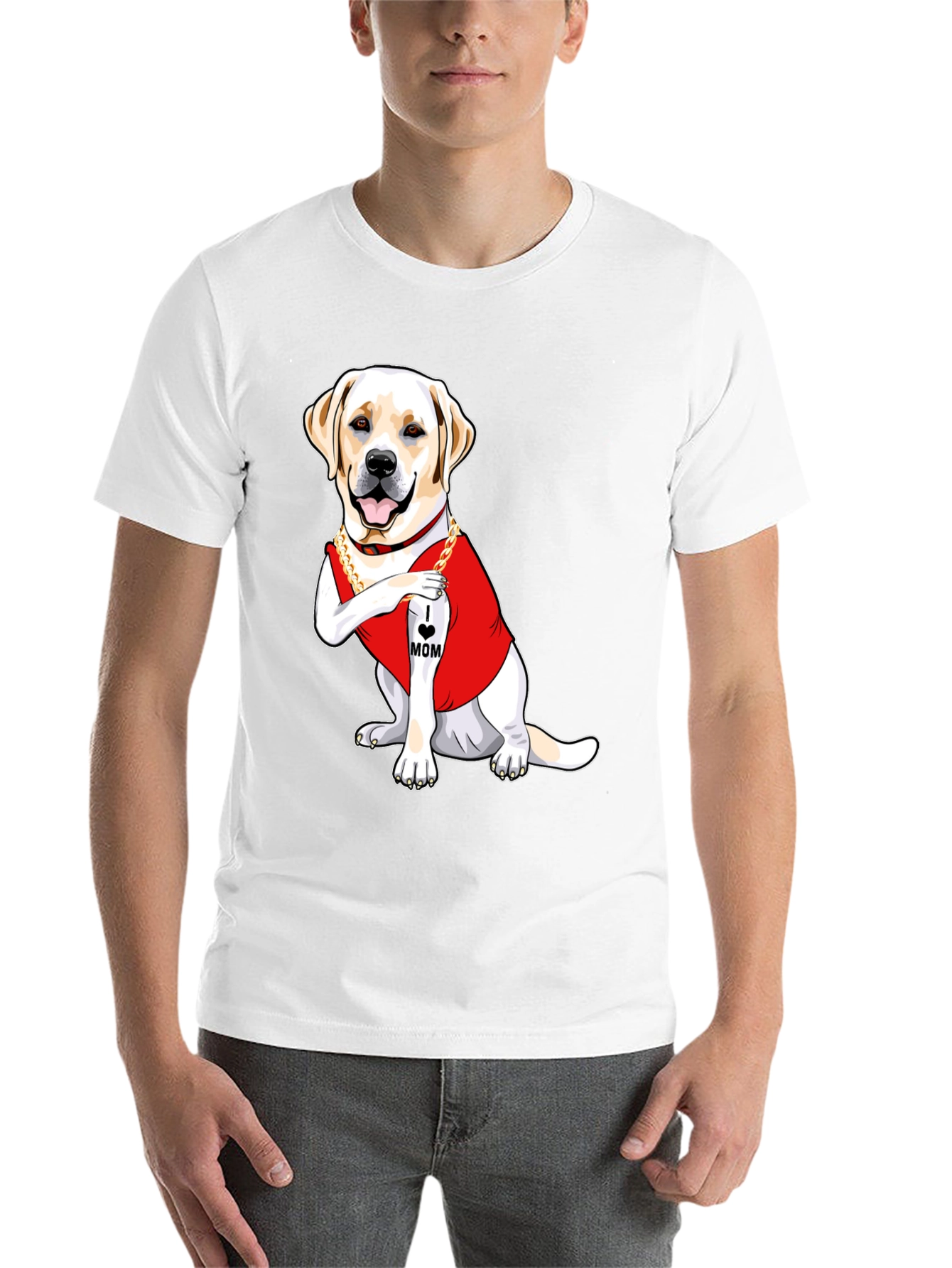 Black I Heart Mom Dog T-Shirt - Cute Labrador Graphic Tee view 14