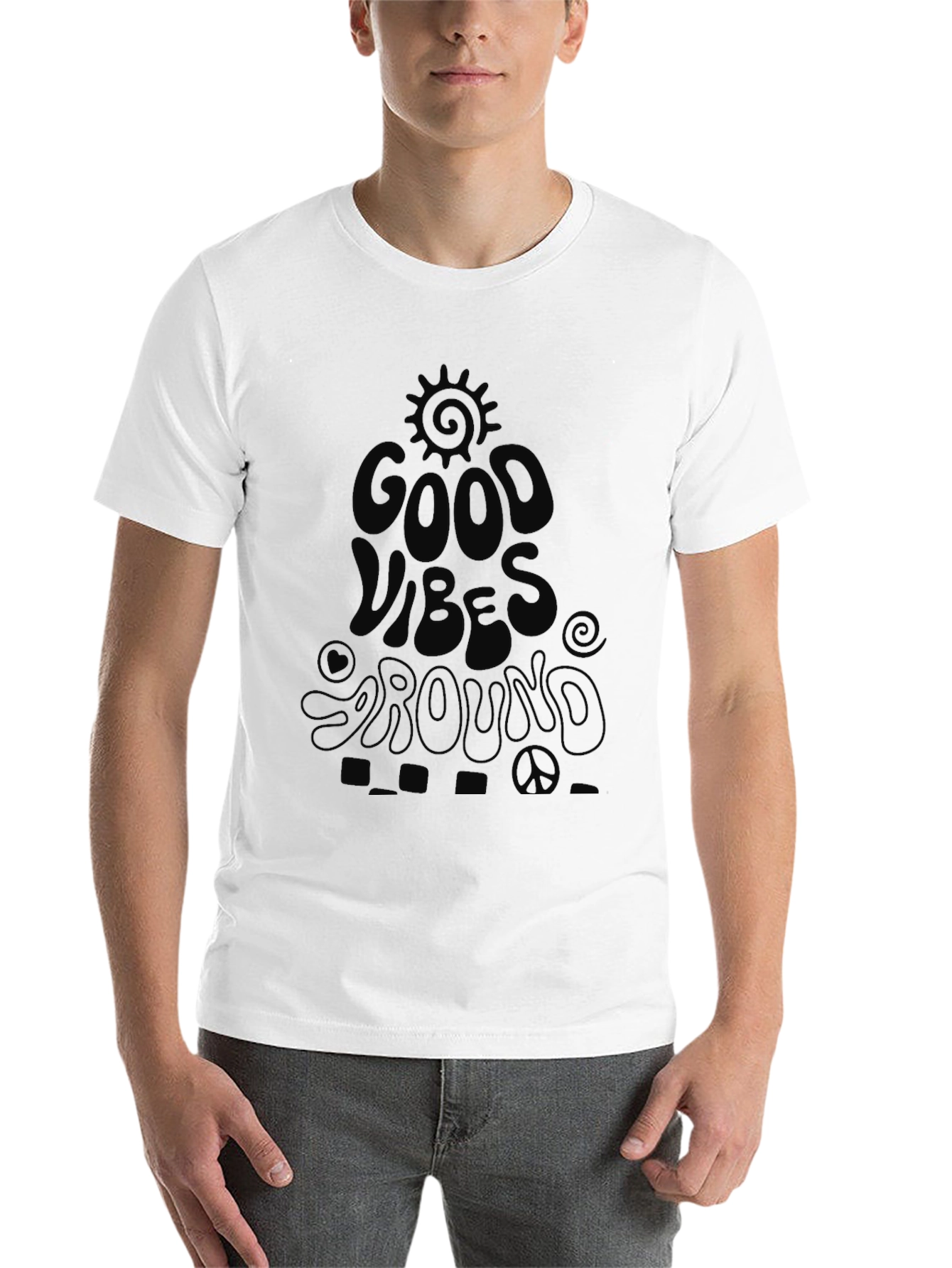 Black Good Vibes Graphic Tee - Black view 14