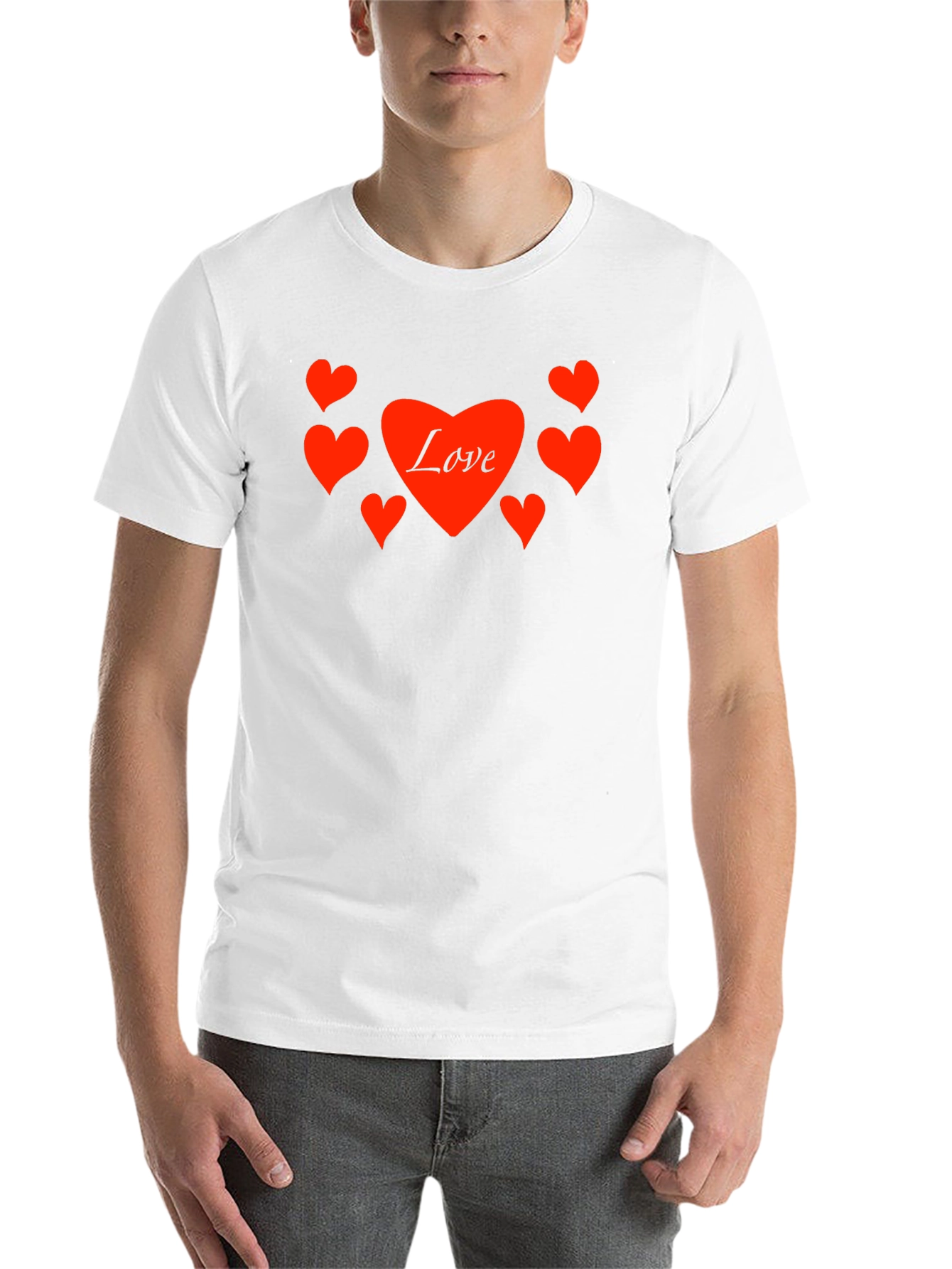 Black Love Heart Graphic Black T-Shirt view 14
