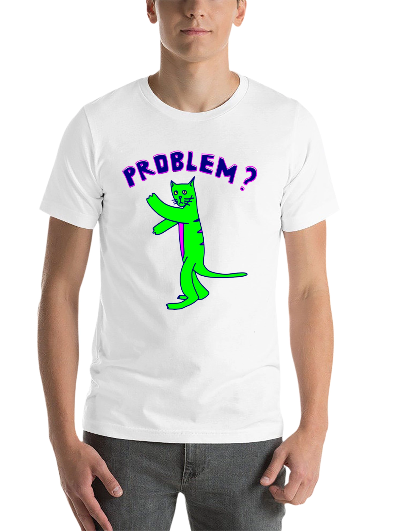 Black Problem Cat Graphic Tee - Unique Funny Design view 14