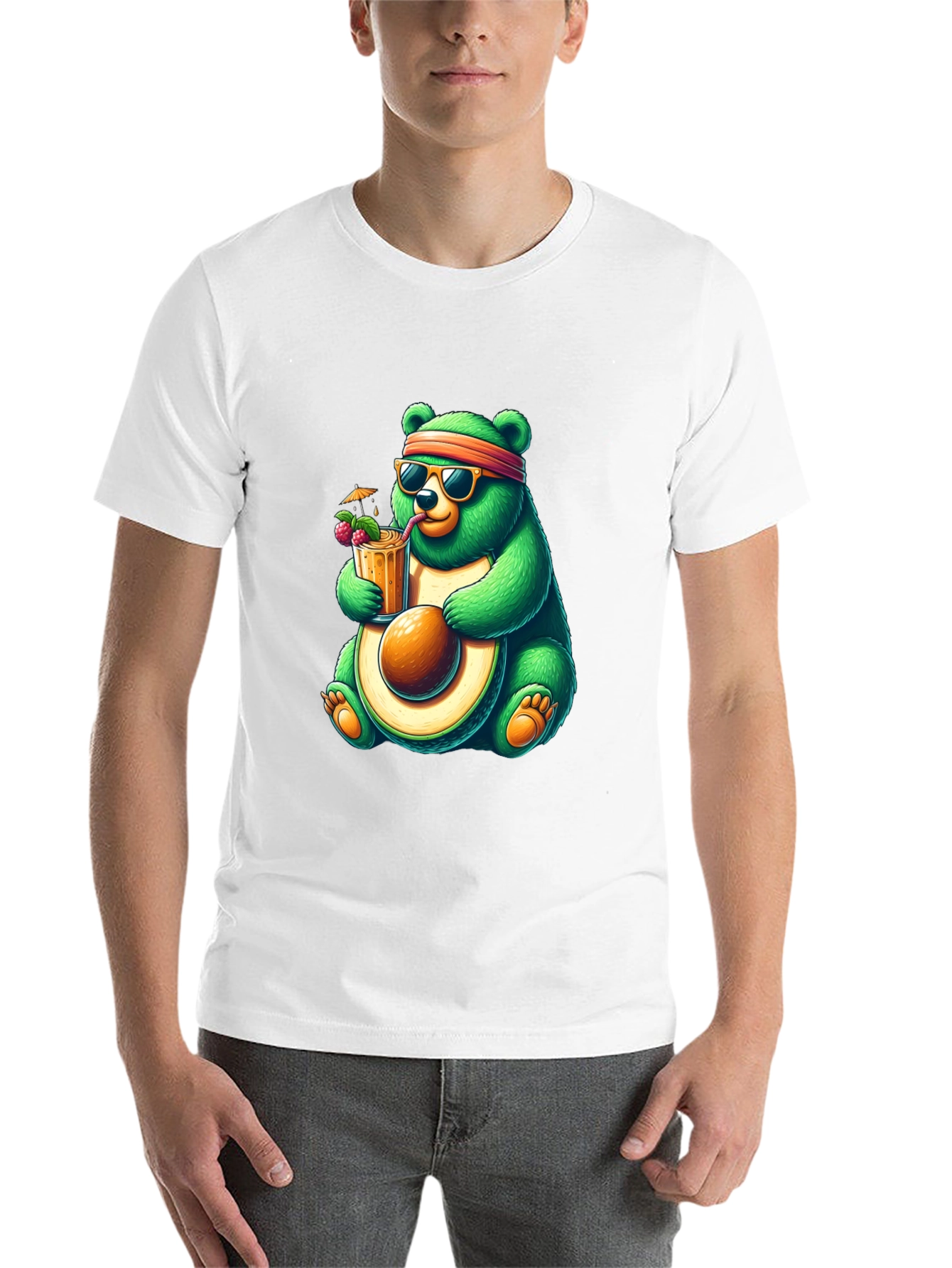 Black Bear Avocado Cocktail T-Shirt - Quirky Graphic Tee view 14