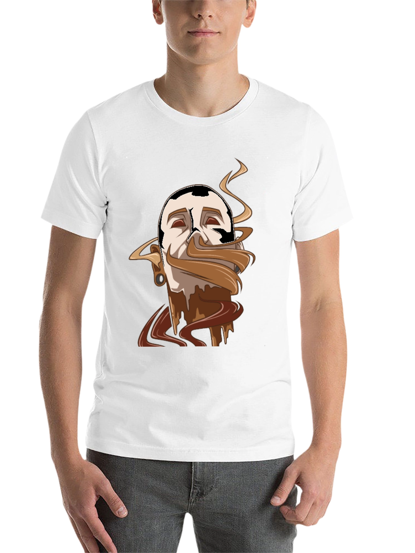 Black Chocolate Lover Tee - Melted Mustache Design view 14