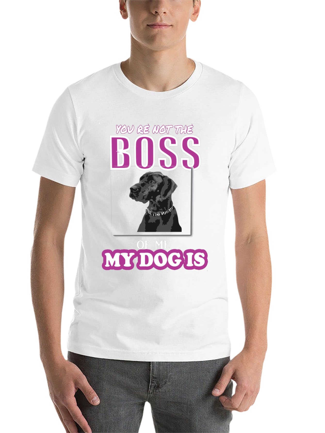 Black Funny Dog Lover T-Shirt - You're Not The Boss view 14