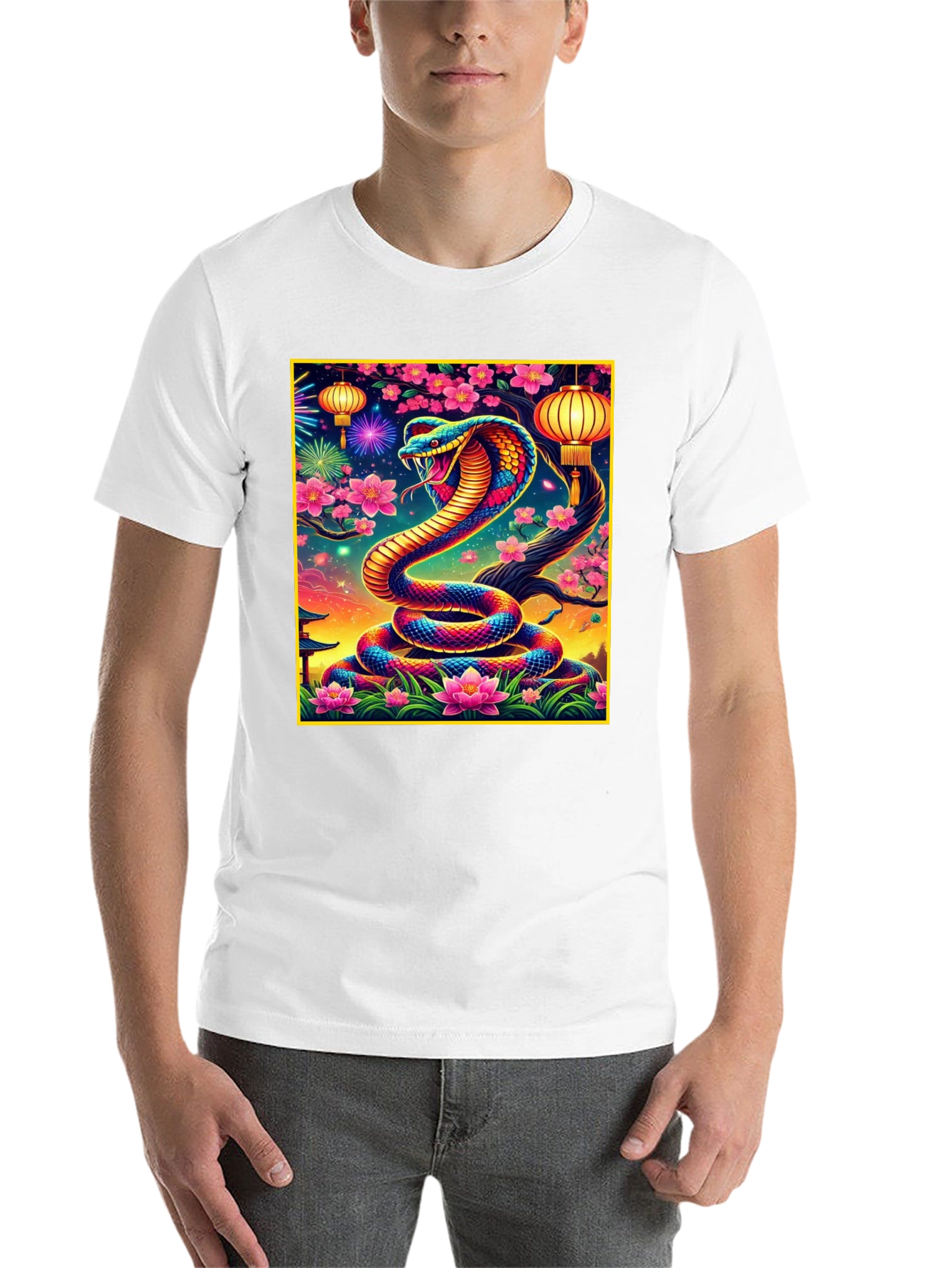 Black Vibrant Cobra Graphic Tee view 14