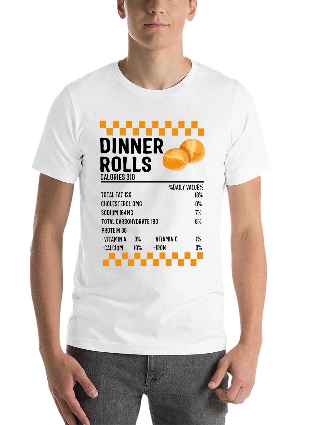 Black Dinner Rolls Nutrition Facts T-Shirt - Foodie Gift view 14
