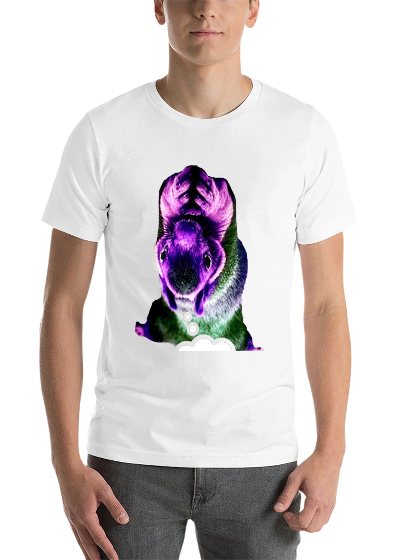 Black Surreal Squirrel Graphic Tee - Black Cotton T-Shirt view 14