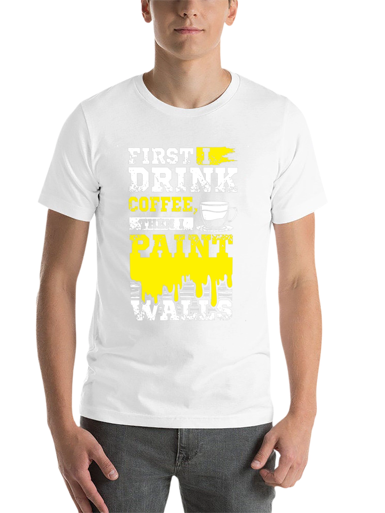 Black Drink Coffee, Paint Walls T-Shirt view 14