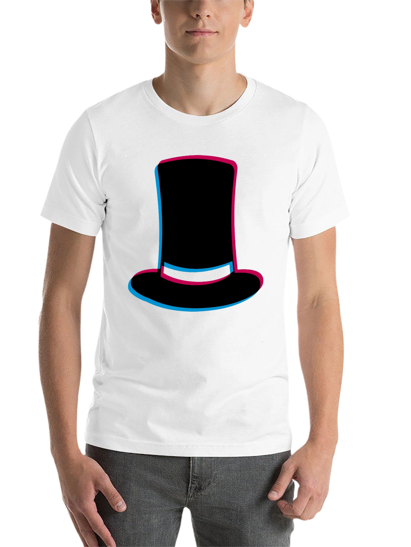 Black Top Hat Graphic Tee - Stylish Men's Black T-Shirt view 14