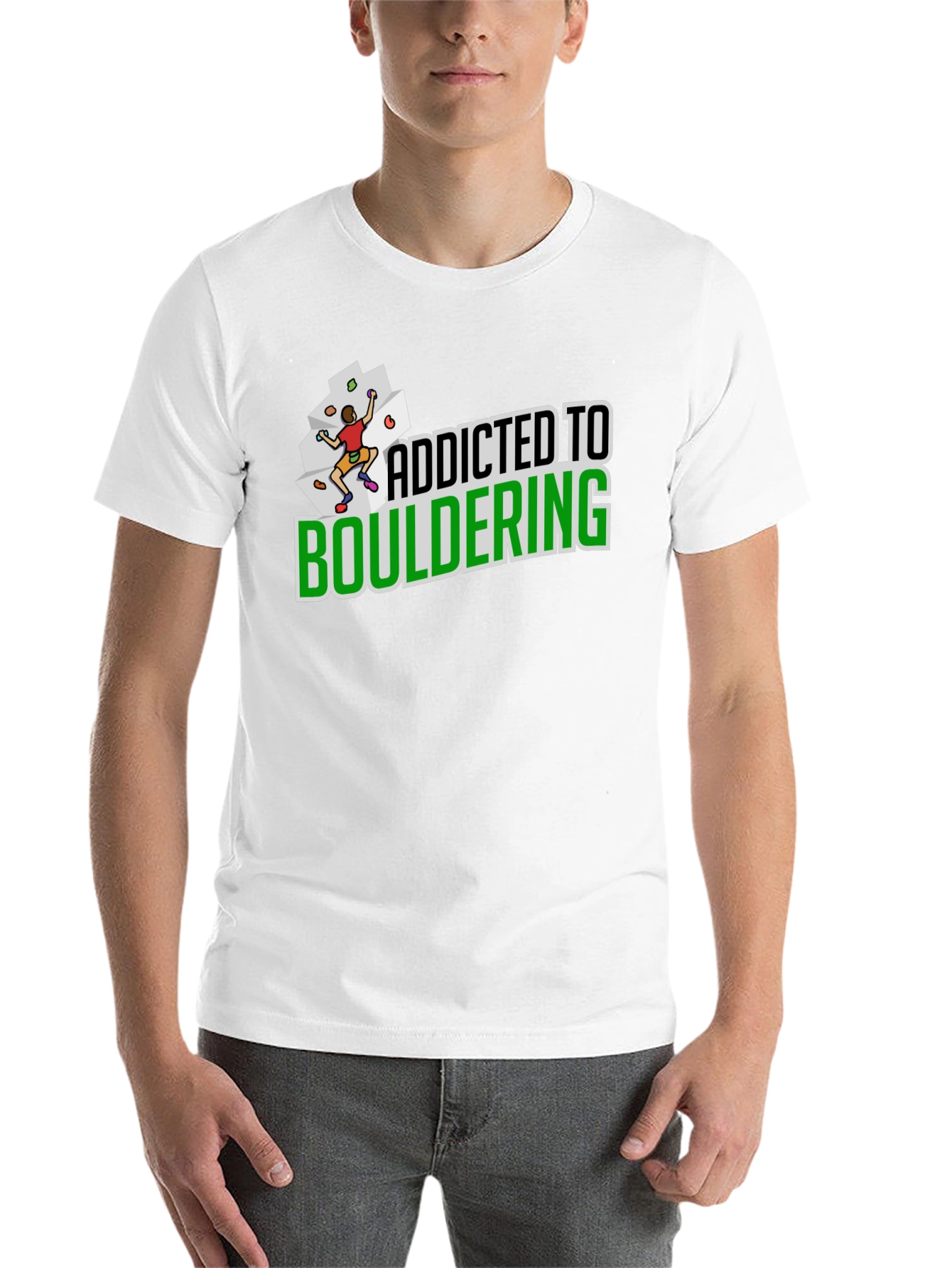 Black Addicted to Bouldering Black Graphic Tee view 14