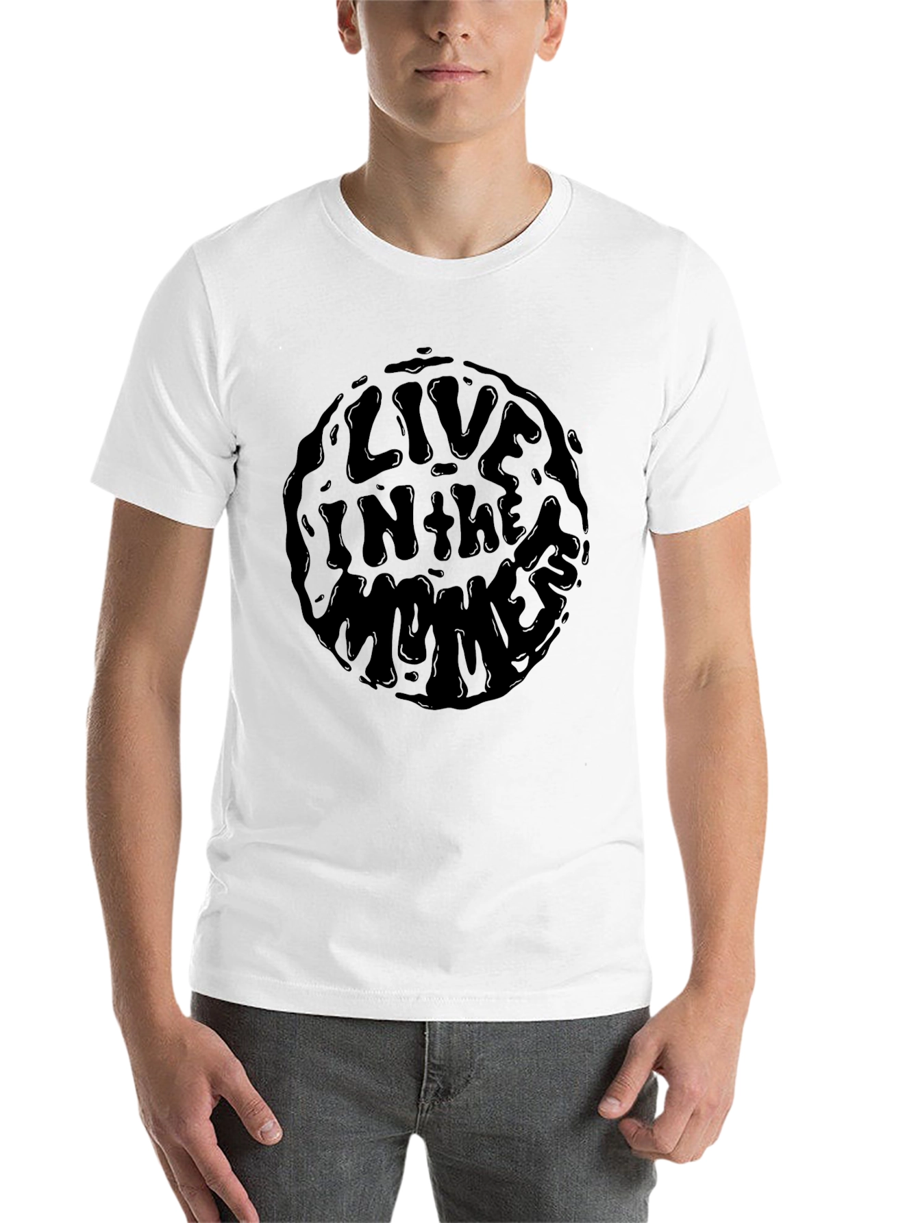 Black Live In The Moment Black Graphic Tee view 14