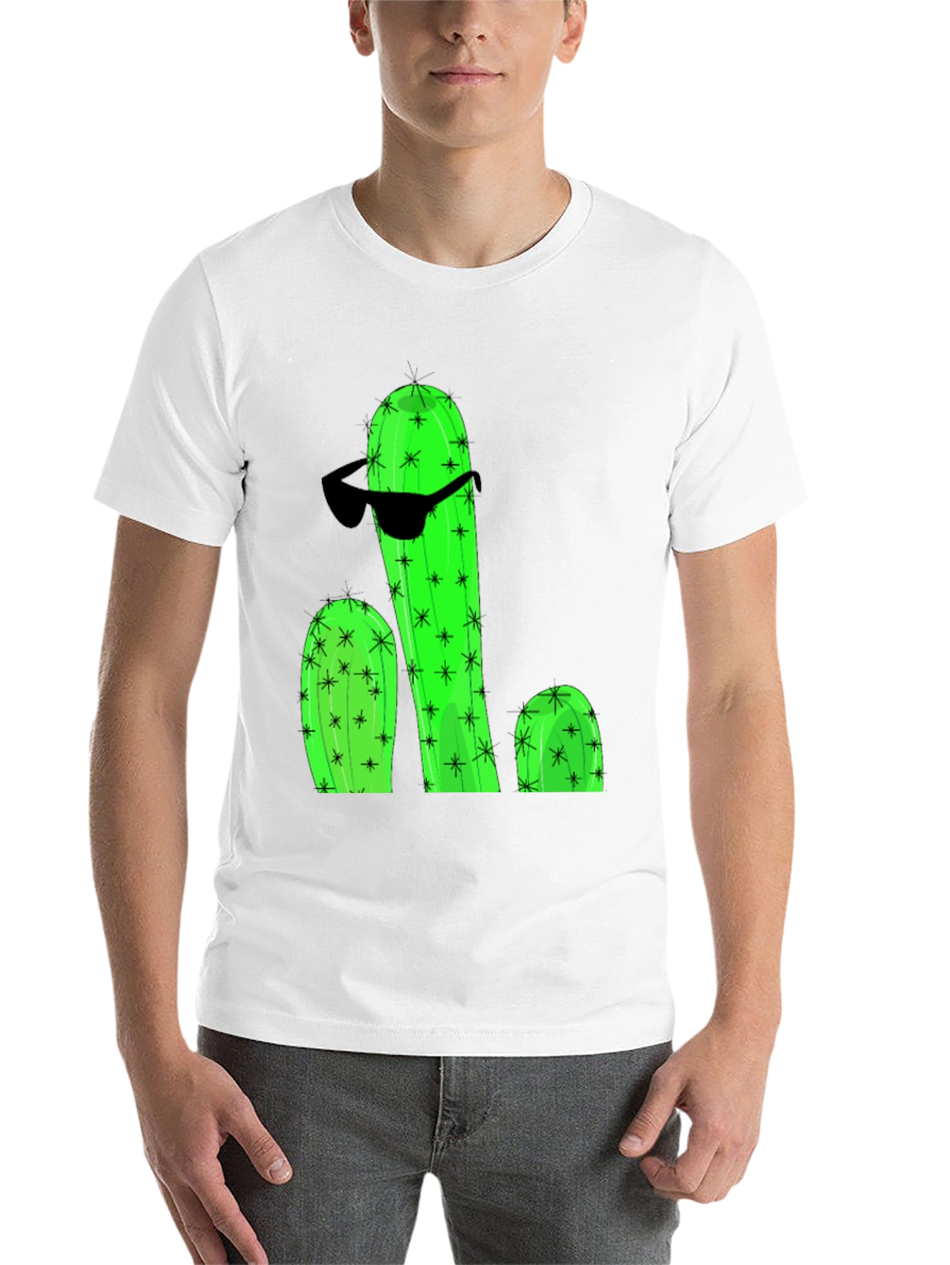 Black Cool Cactus Graphic T-Shirt view 14