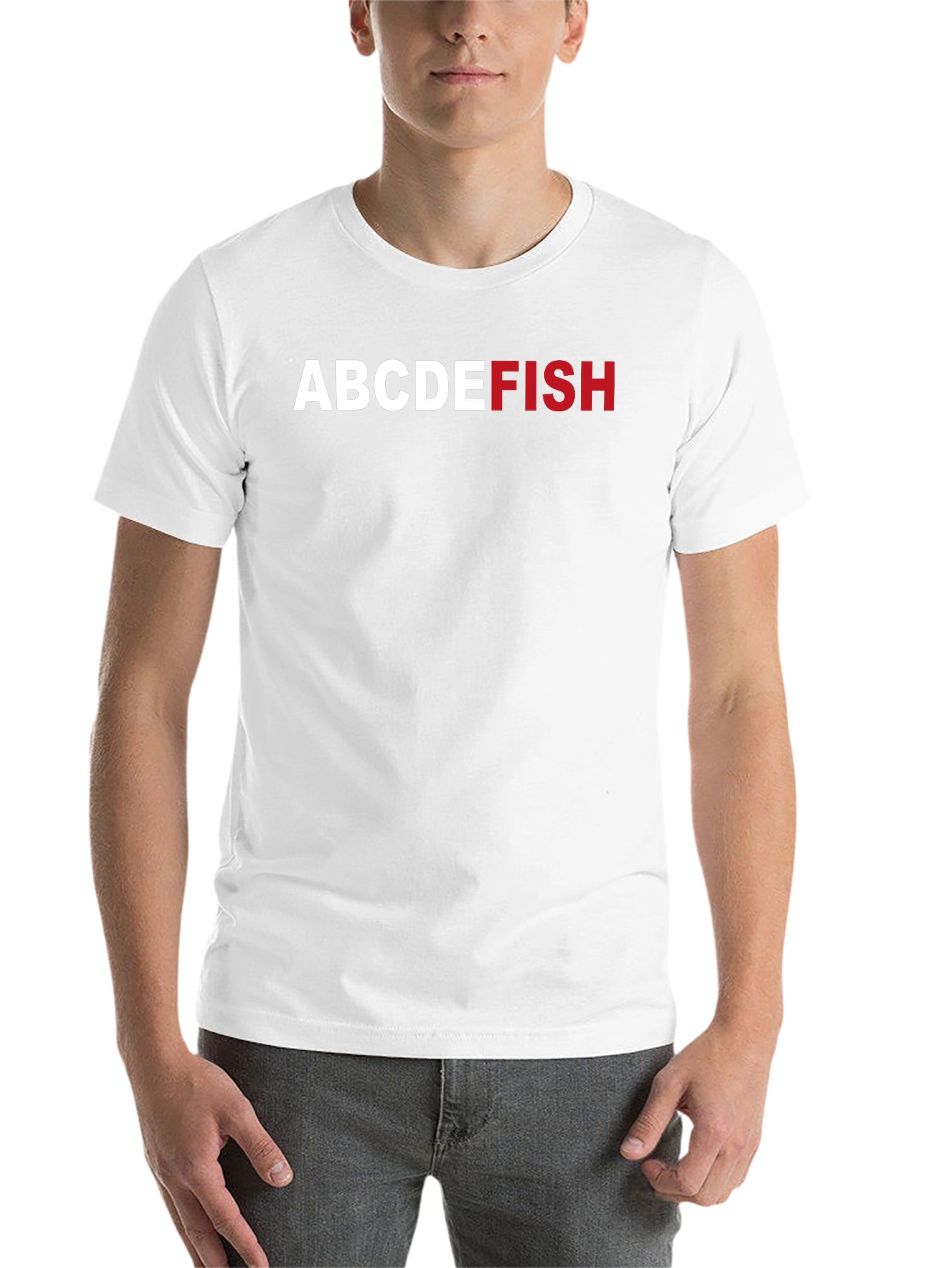 Black ABCDEFISH Graphic Tee - Funny Alphabet Pun Shirt view 14
