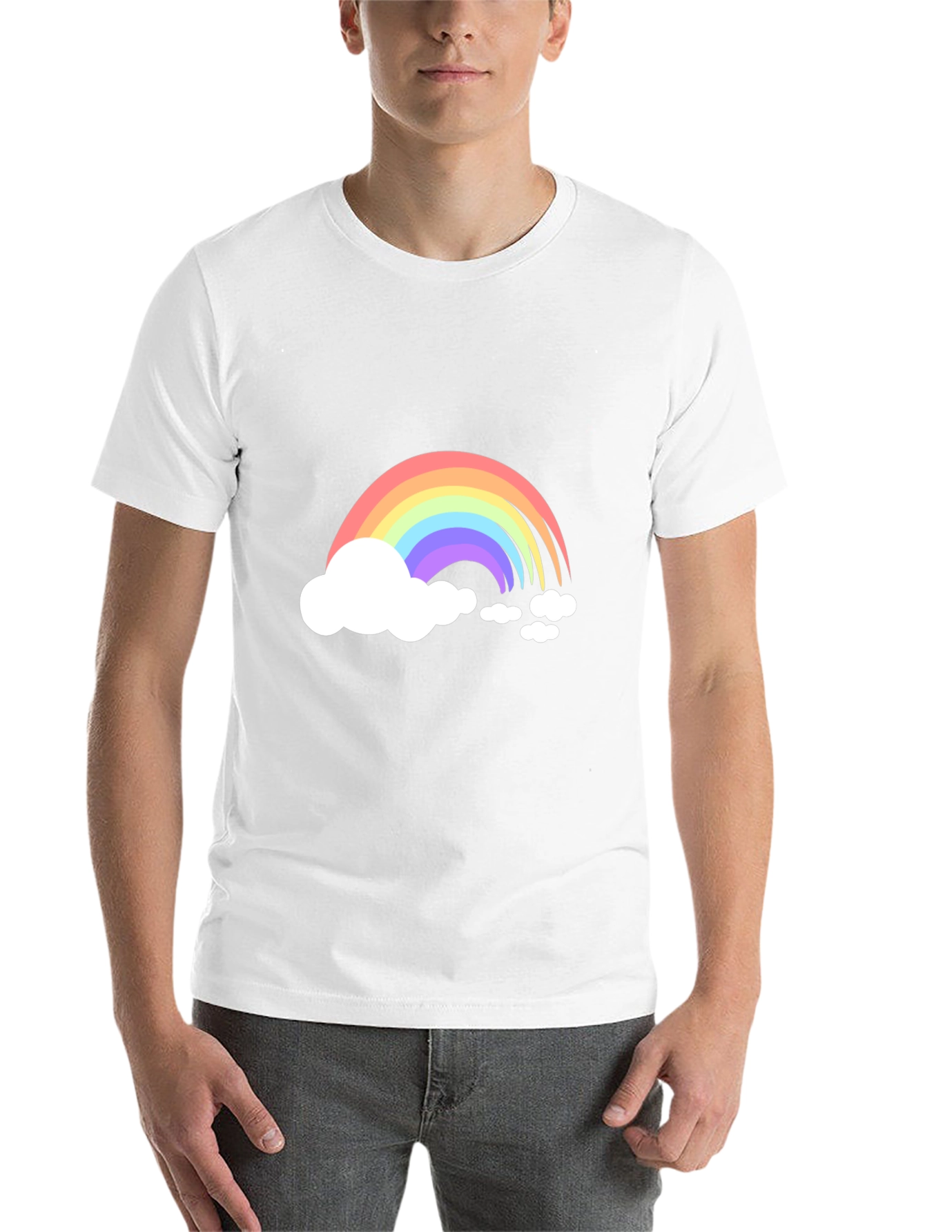 Black Rainbow Cloud Graphic Tee - Black Cotton Blend view 14