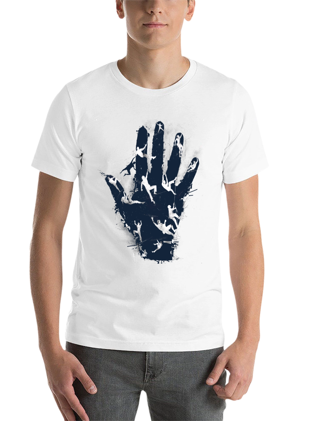 Black Climber's Hand T-Shirt - Rock Climbing Tee view 14