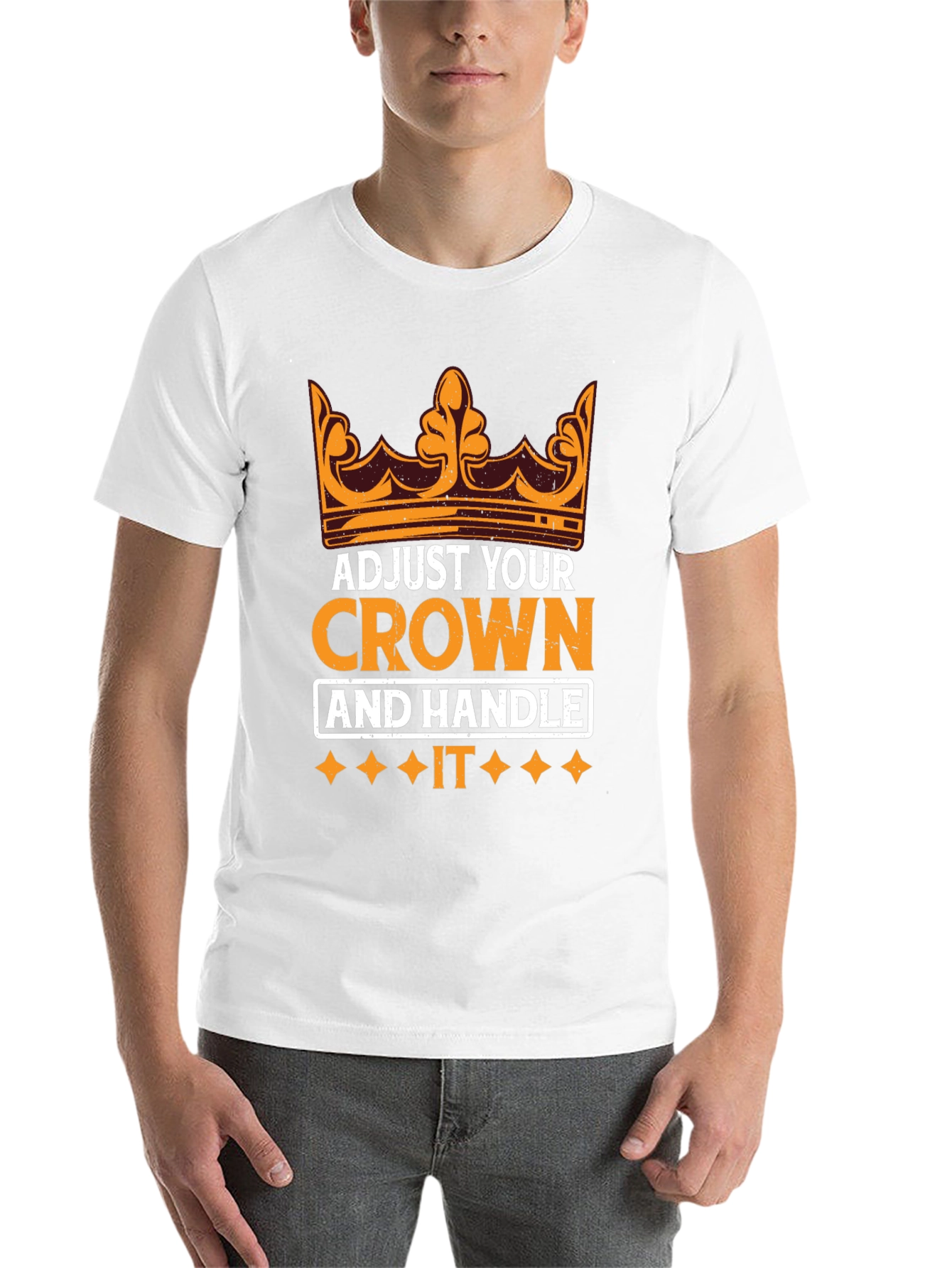 Black Adjust Your Crown Motivational T-Shirt view 14