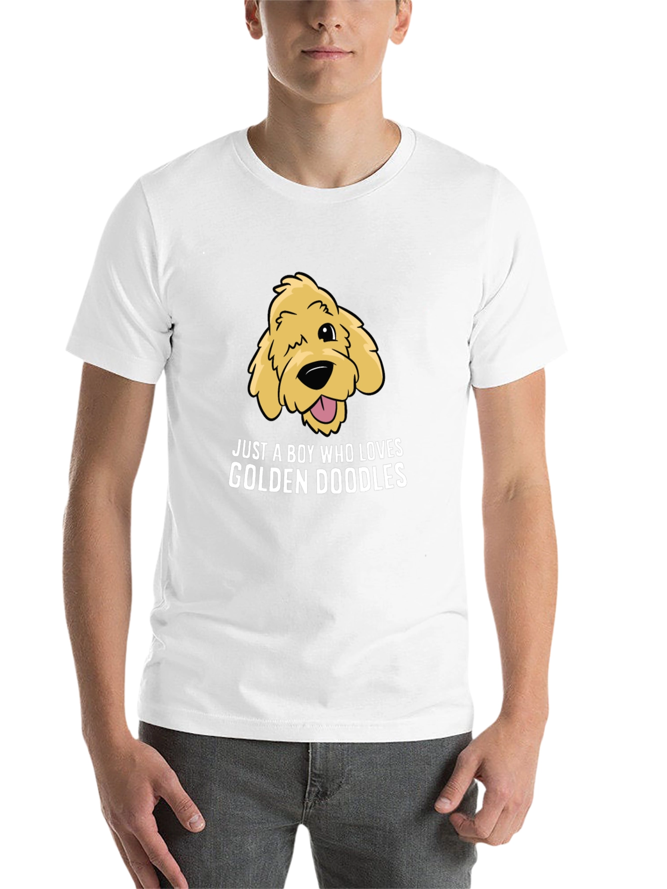 Black Golden Doodle Lover T-Shirt, Boy's Cute Dog Tee view 14