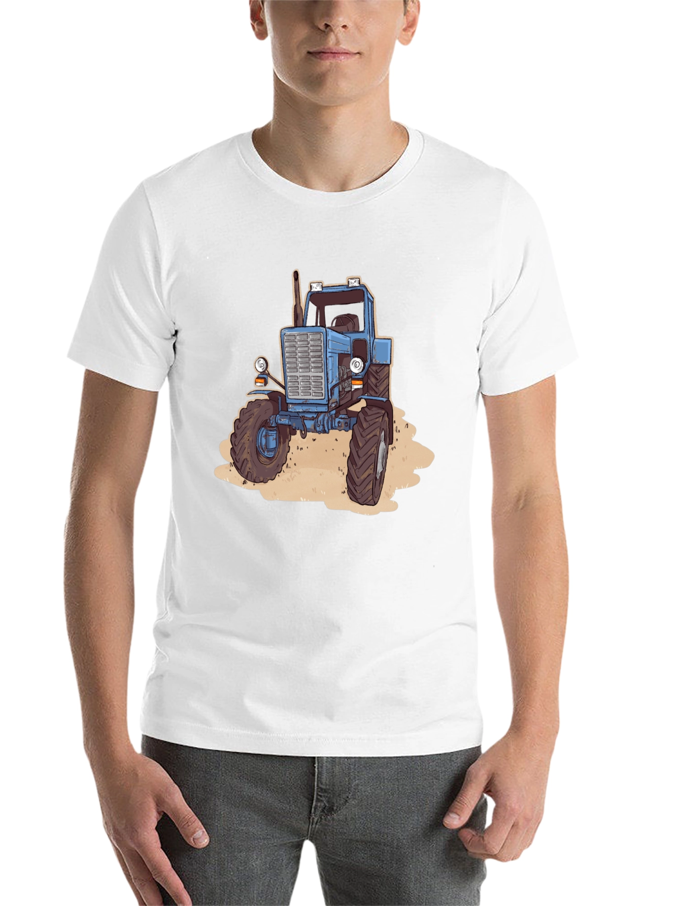 Tractor Graphic Tee - Black Cotton Blend - 14
