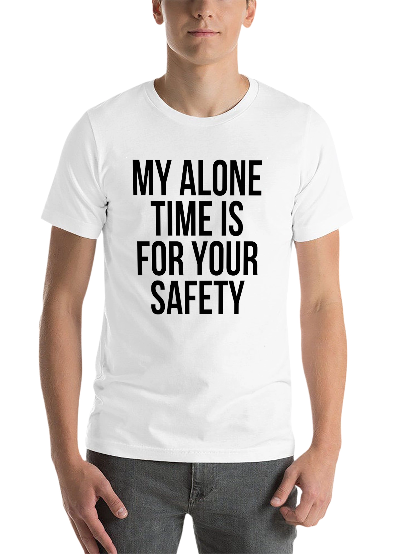 Black My Alone Time Is For Your Safety Men's T-Shirt view 14