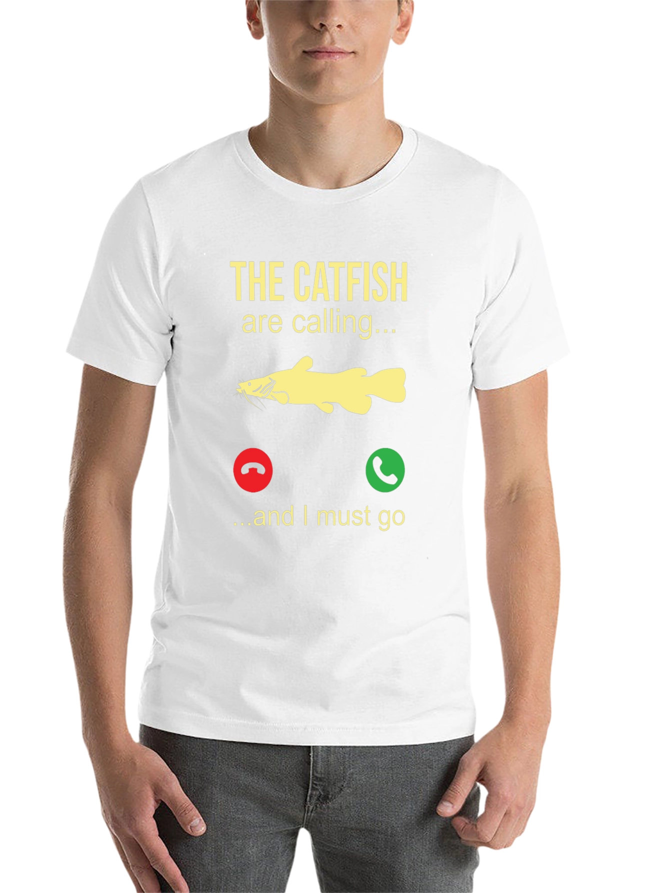 Black Catfish Calling T-Shirt - Fishing Humor Tee view 14