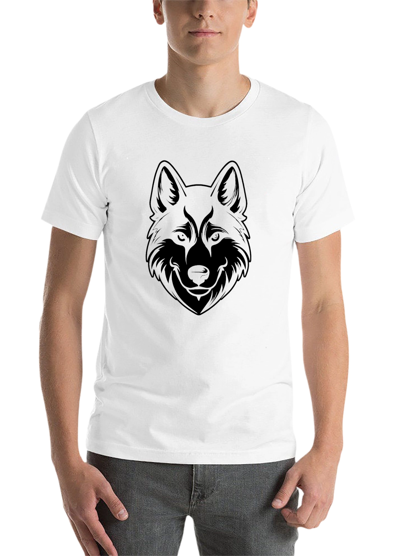 Black Black Wolf Graphic Tee - Men's Casual Style view 14