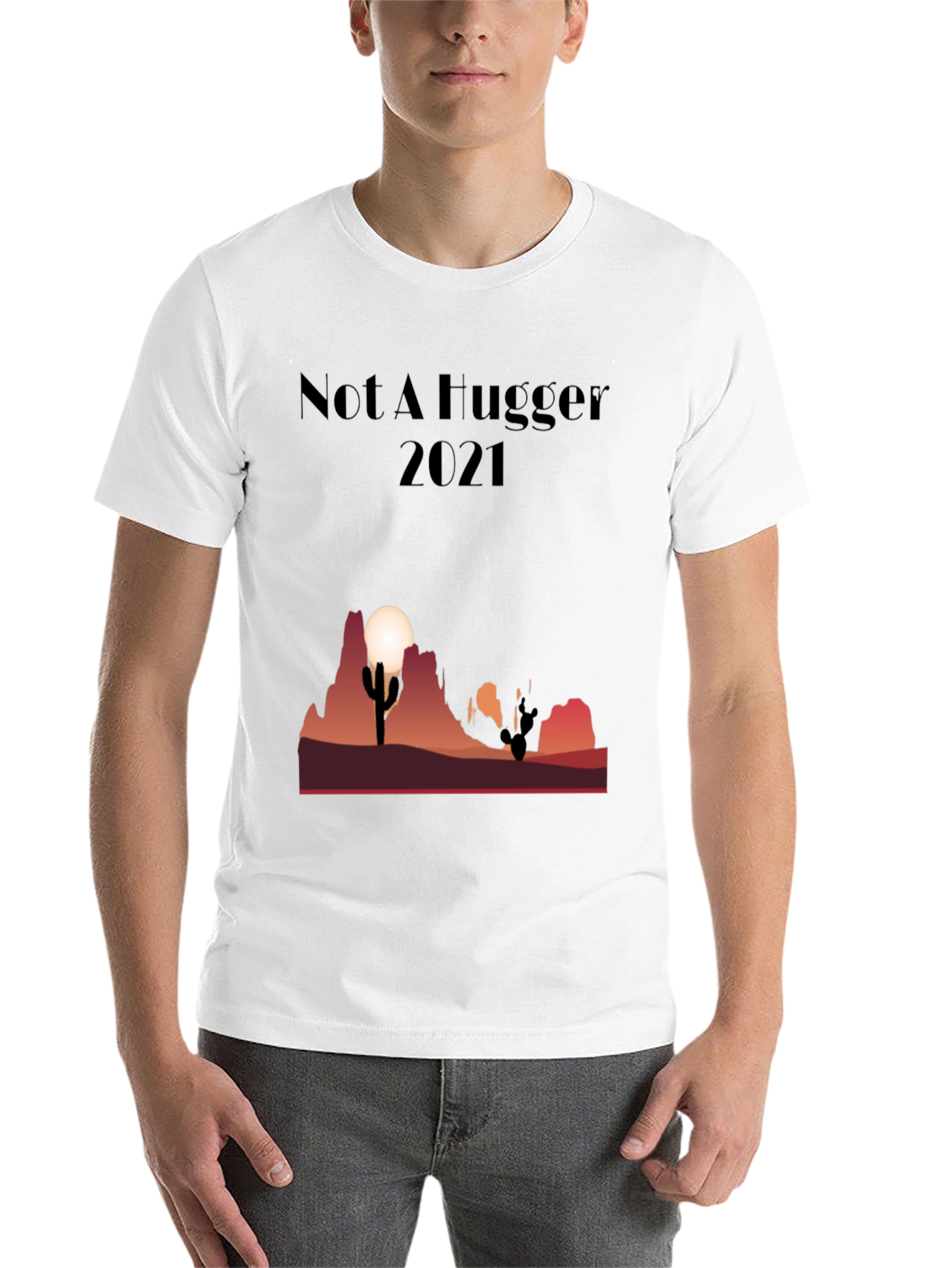 Black Not A Hugger Cactus Desert Graphic Tee view 14
