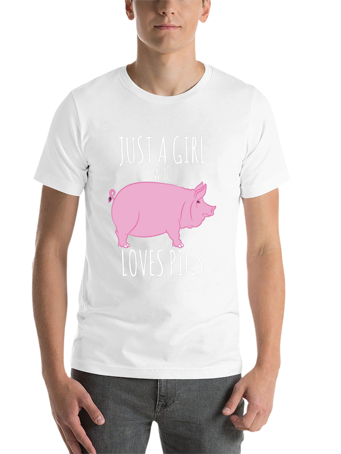 Black Just A Girl Who Loves Pigs T-Shirt view 14