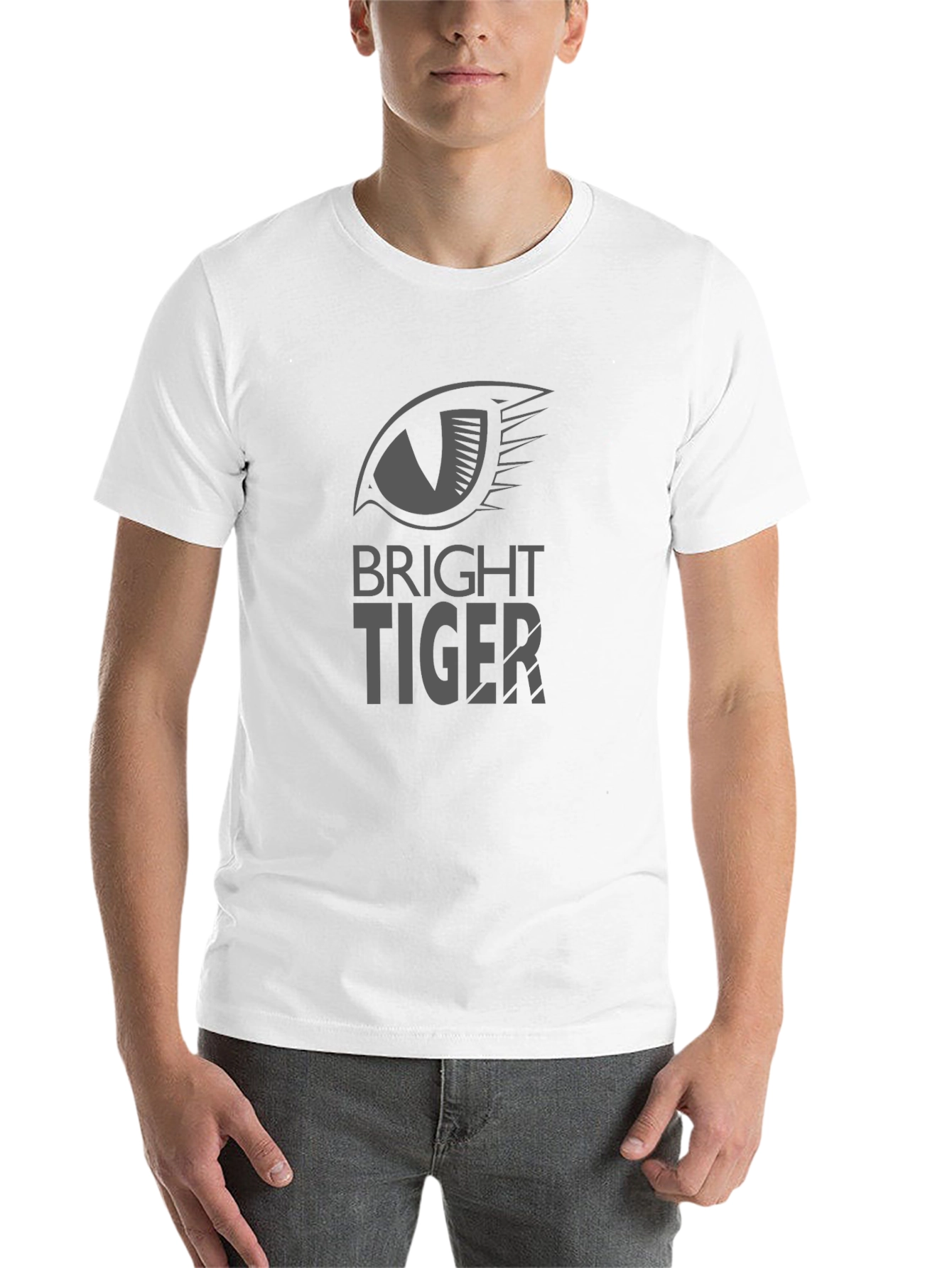 Black Bright Tiger Graphic Tee - Modern Black T-Shirt view 14