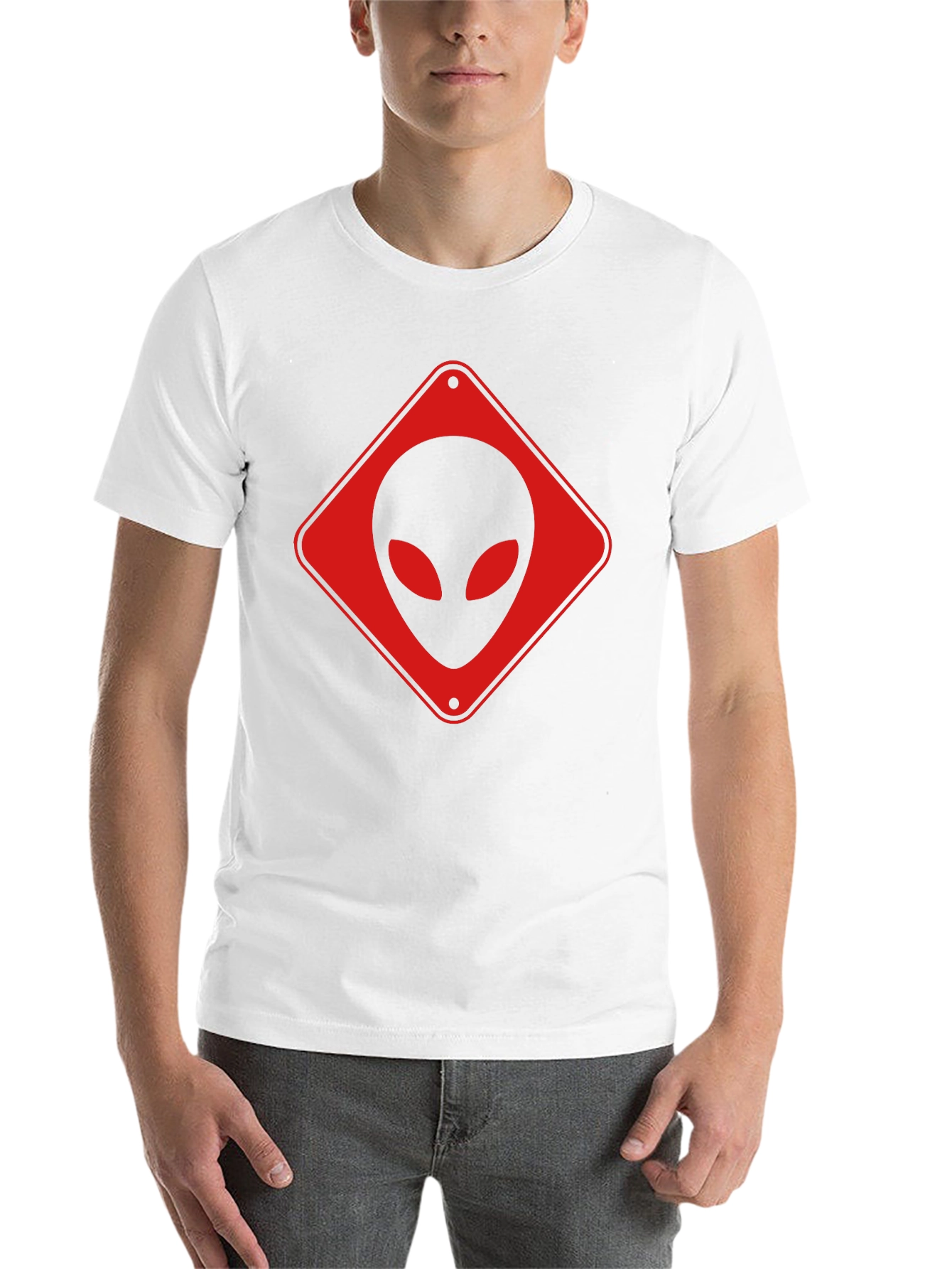 Black Alien Crossing Black T-Shirt view 14