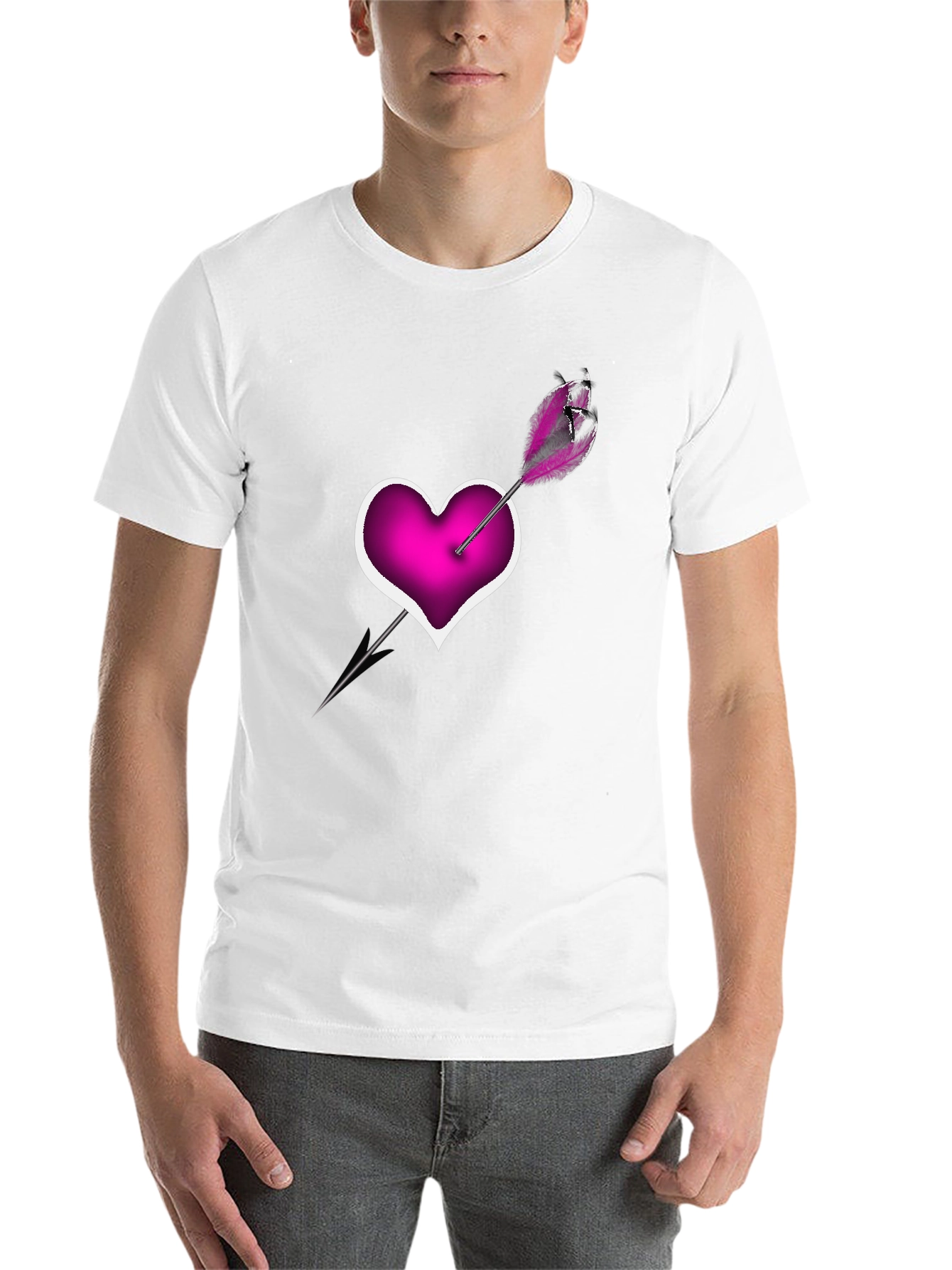 Black Heart Arrow T-Shirt - Modern Graphic Tee view 14