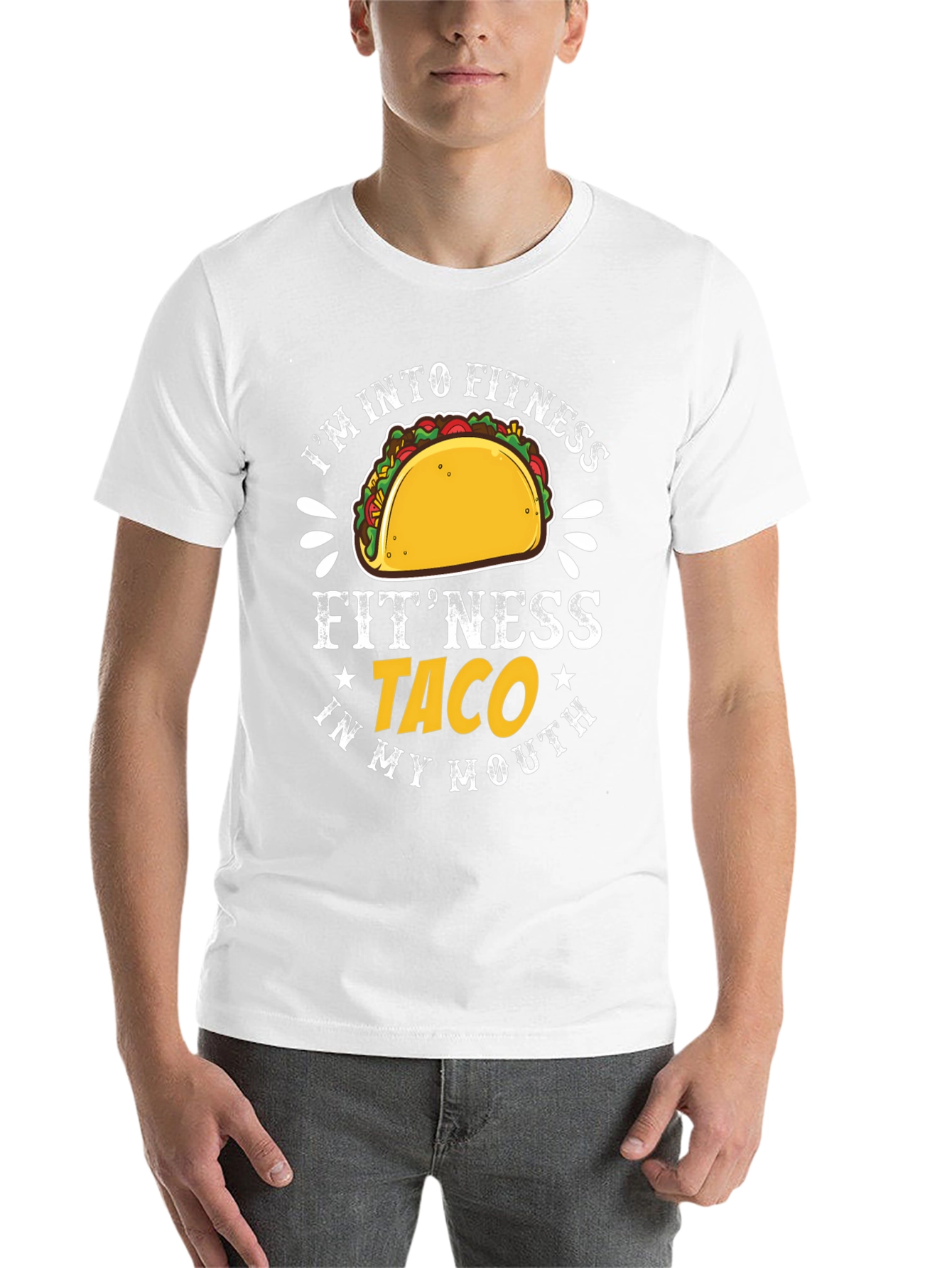 Black Fitness Taco Graphic T-Shirt - Humorous Tee view 14
