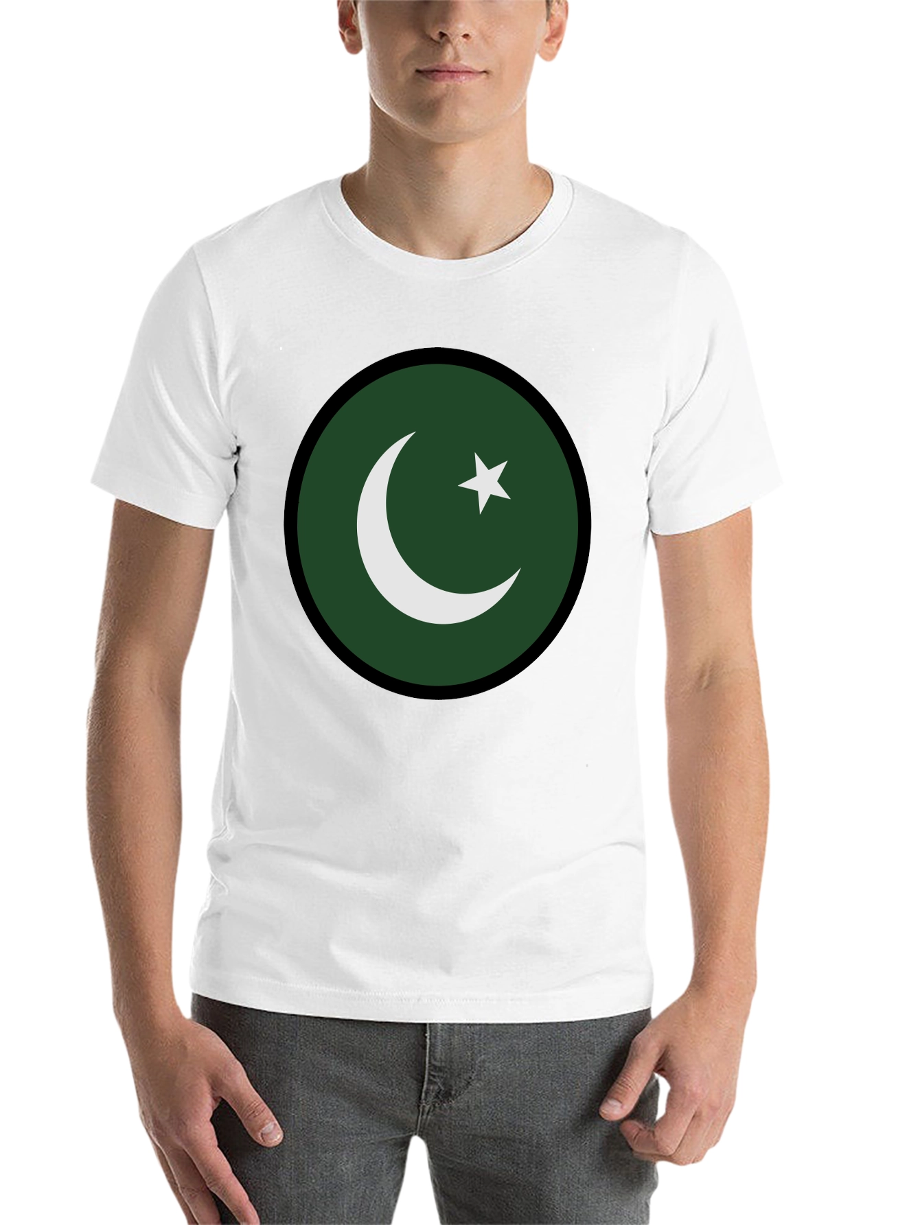 Black Pakistan Flag Graphic Tee - Men's Black T-Shirt view 14