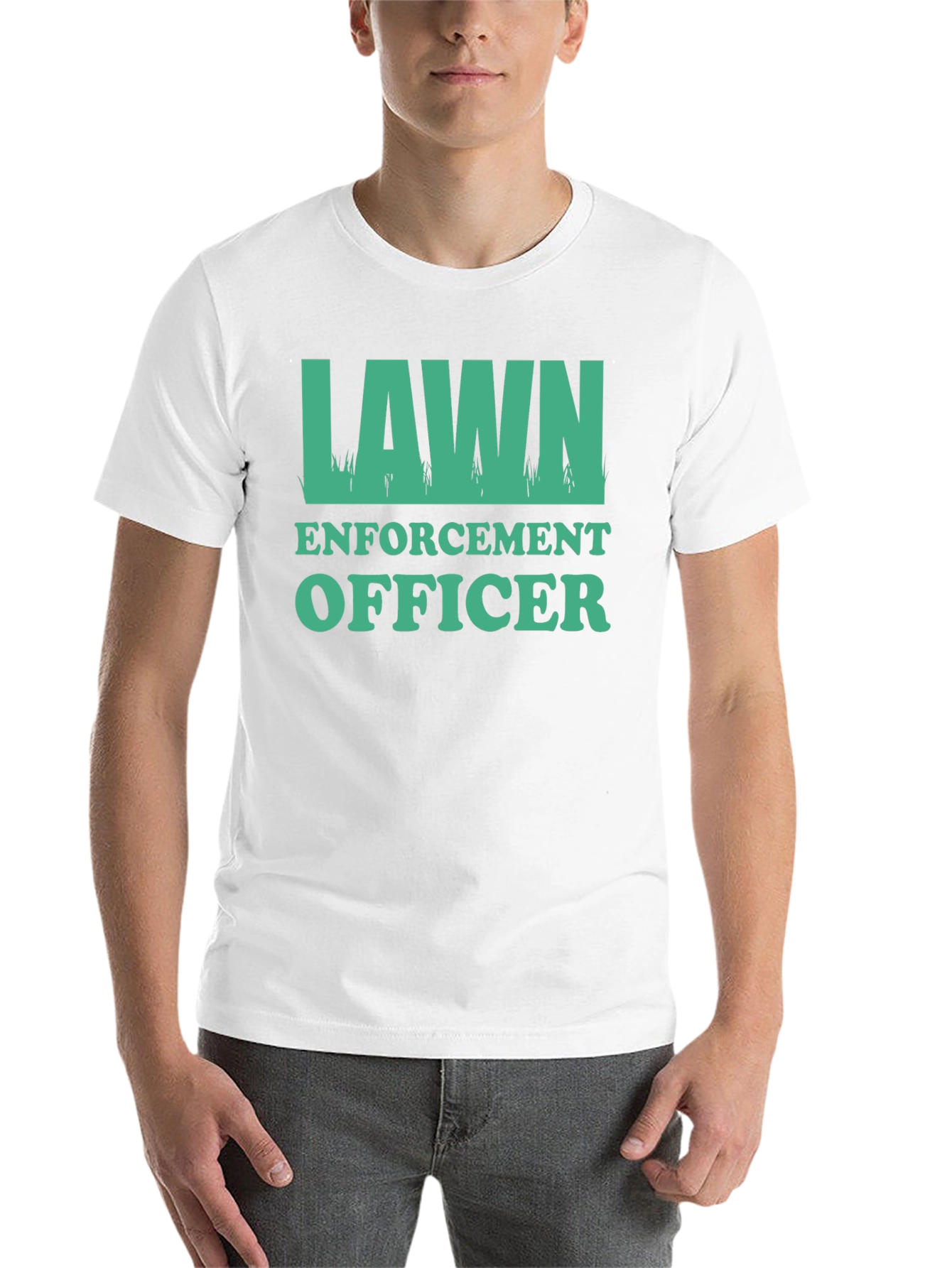 Black Lawn Enforcement Officer Graphic Tee - Black Cotton T-Shirt view 14
