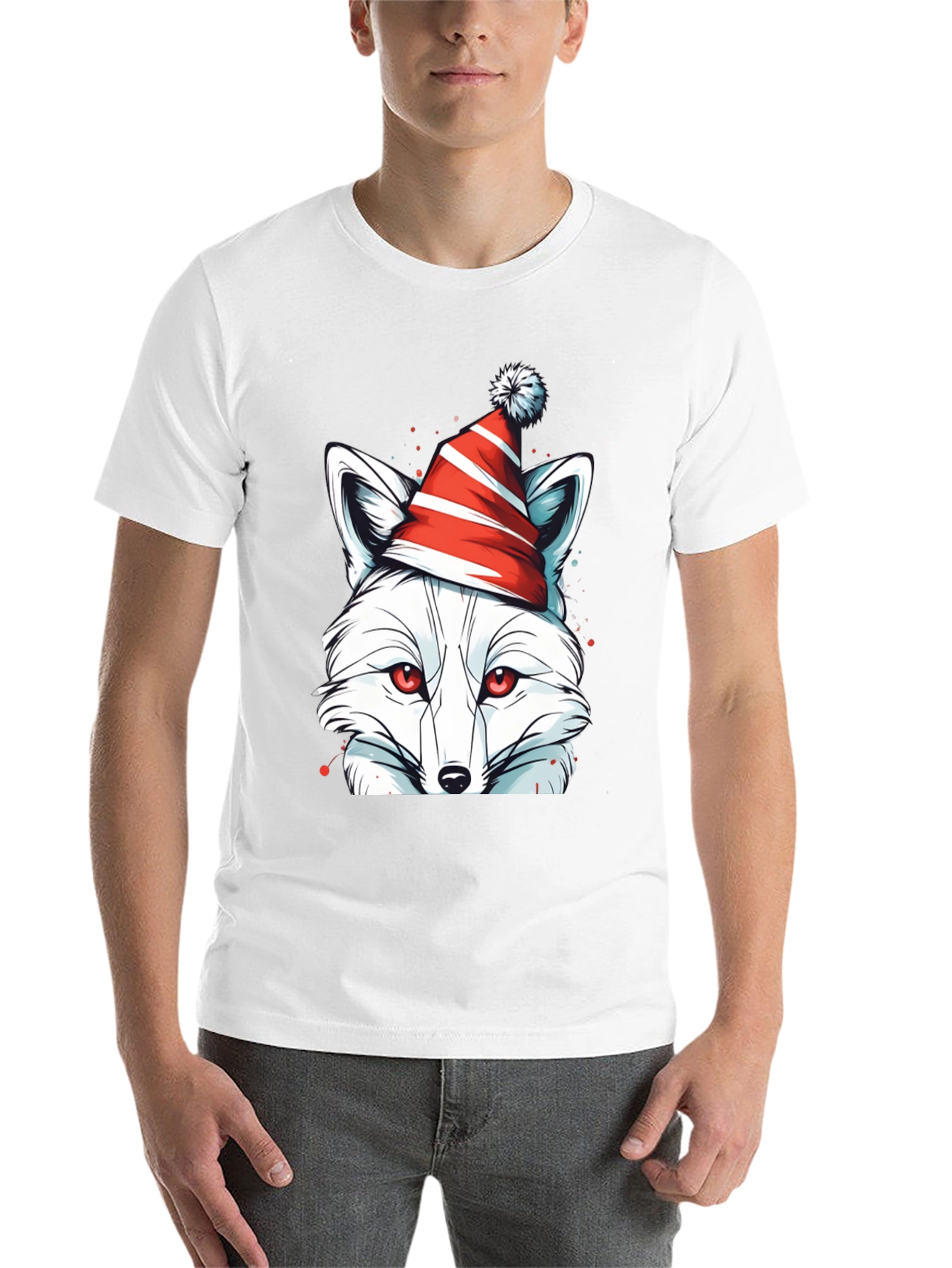 Black Festive Fox Tee - Holiday Graphic Shirt view 14