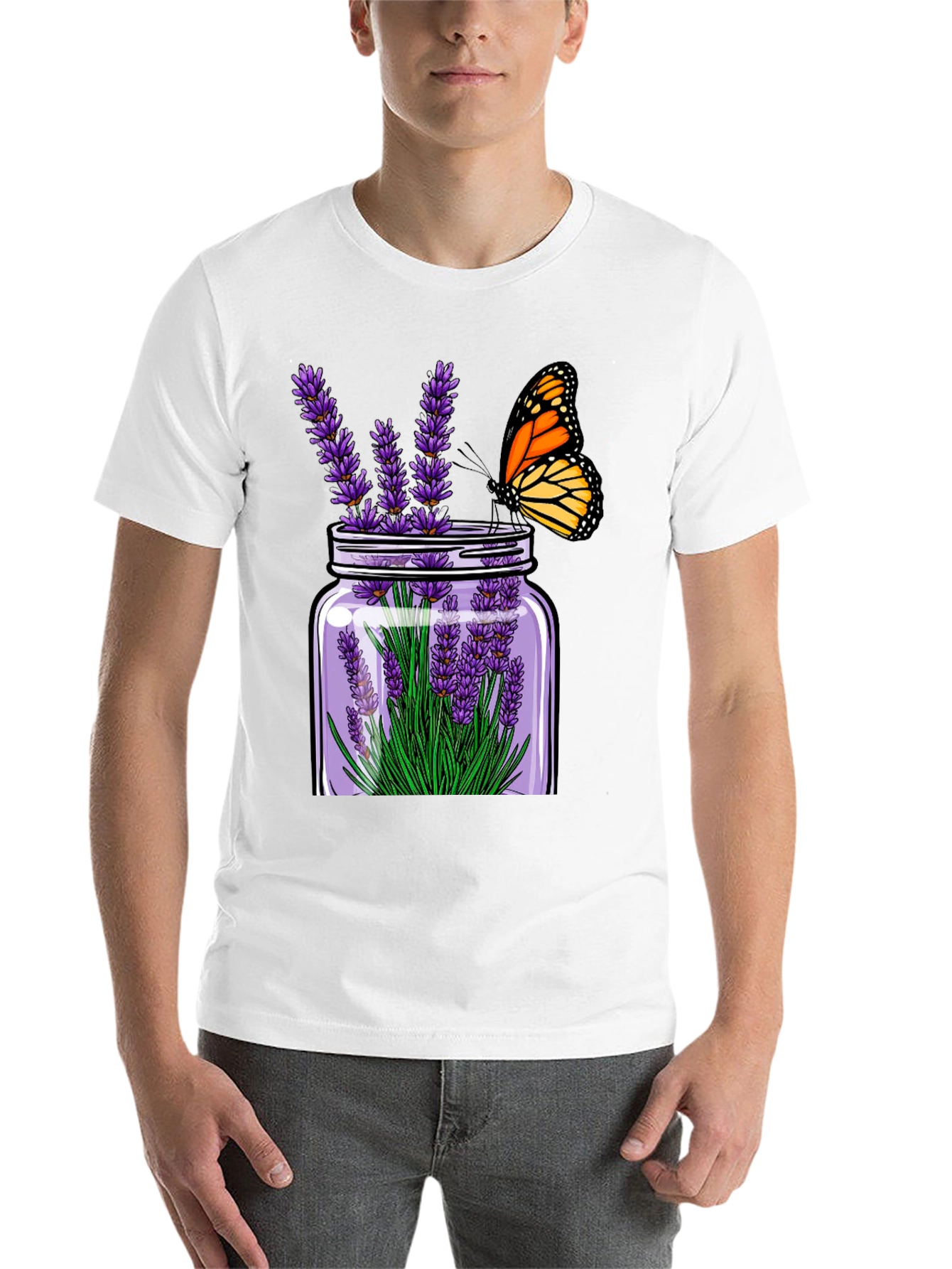 Black Lavender & Butterfly Graphic Tee view 14