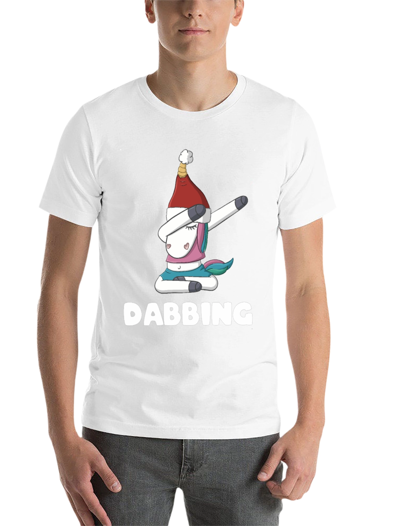 Black Dabbing Unicorn Christmas Shirt view 14