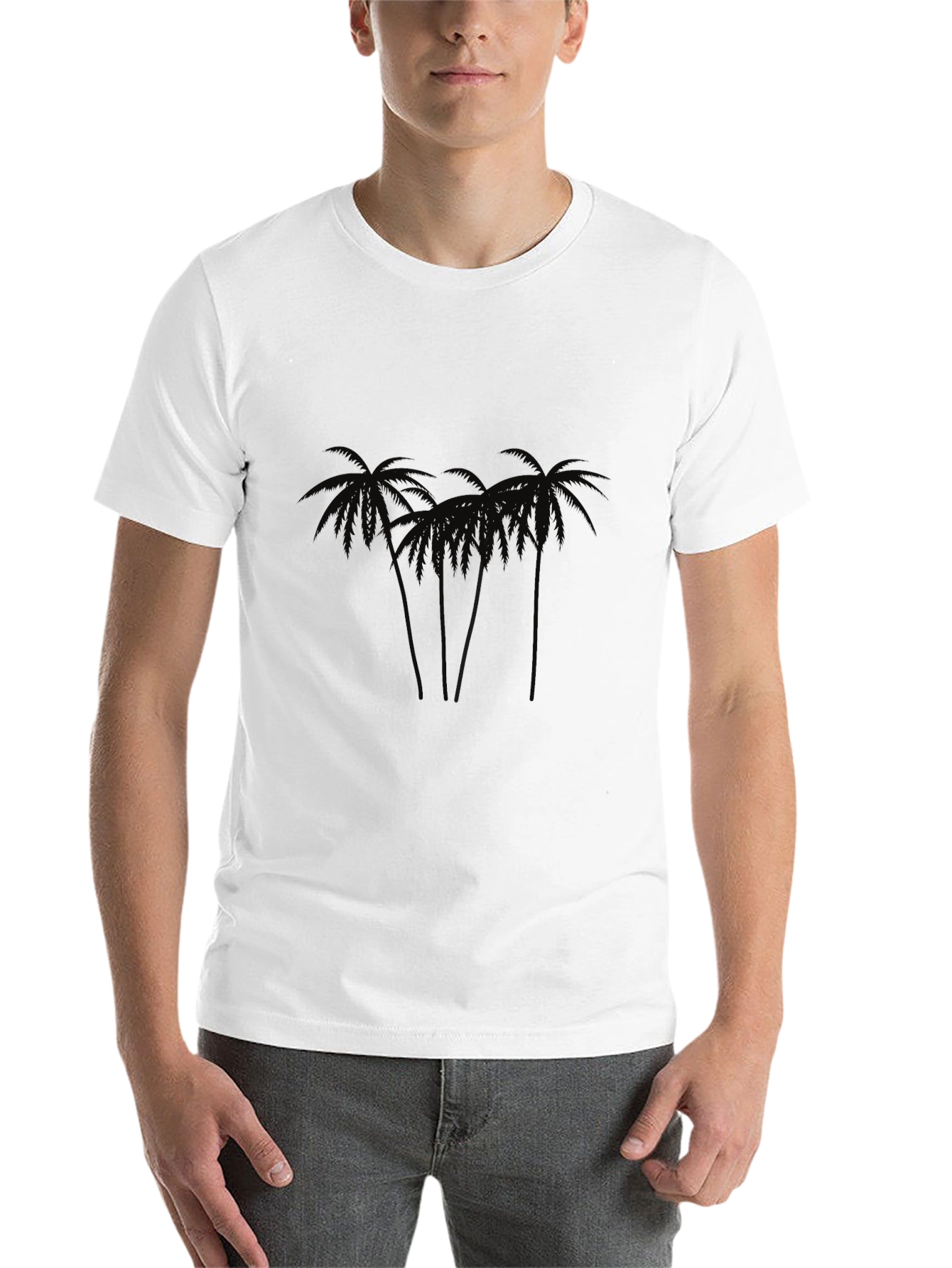 Black Palm Tree Graphic Black T-Shirt view 14