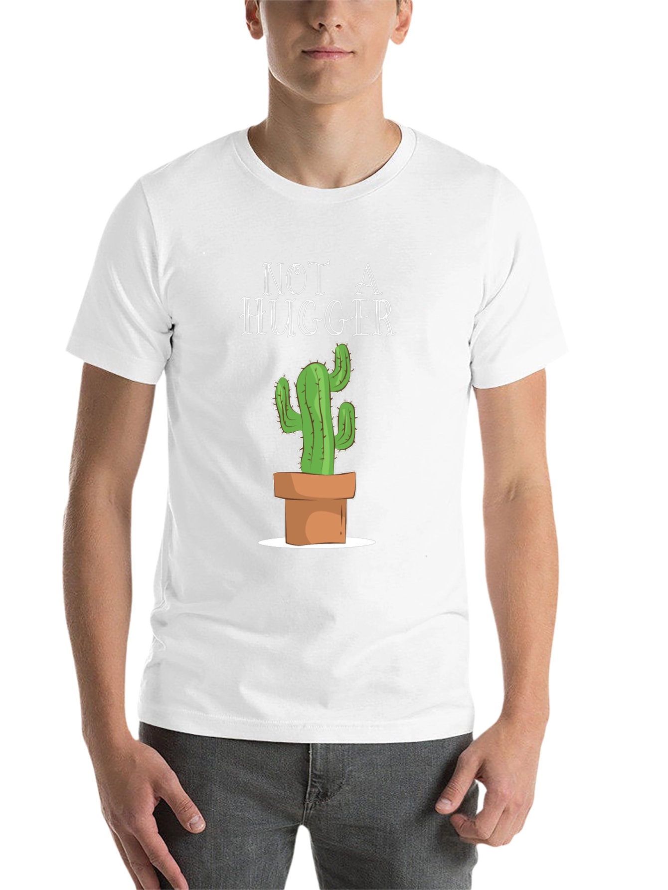 Black Not A Hugger Cactus Graphic T-Shirt view 14