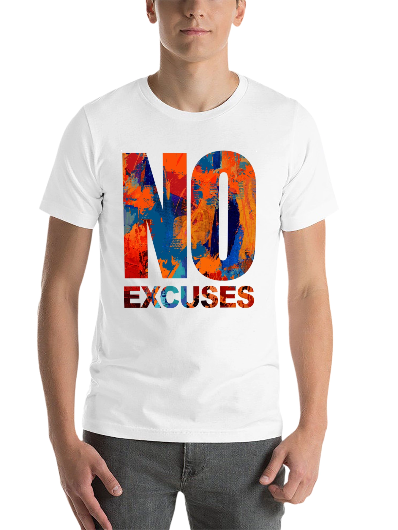 Black No Excuses Graphic T-Shirt - Motivational Design view 14