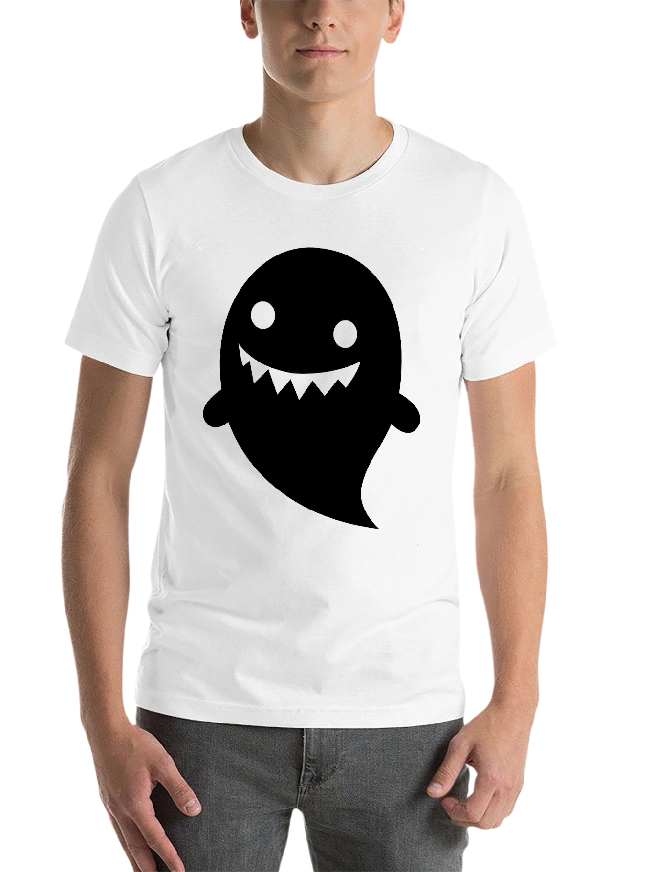 Black Spooky Ghost Graphic Tee - Black view 14