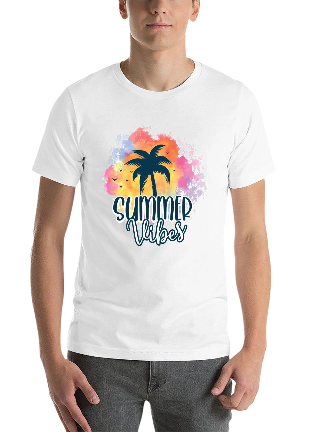 Summer Vibes Palm Tree Graphic Tee - 14