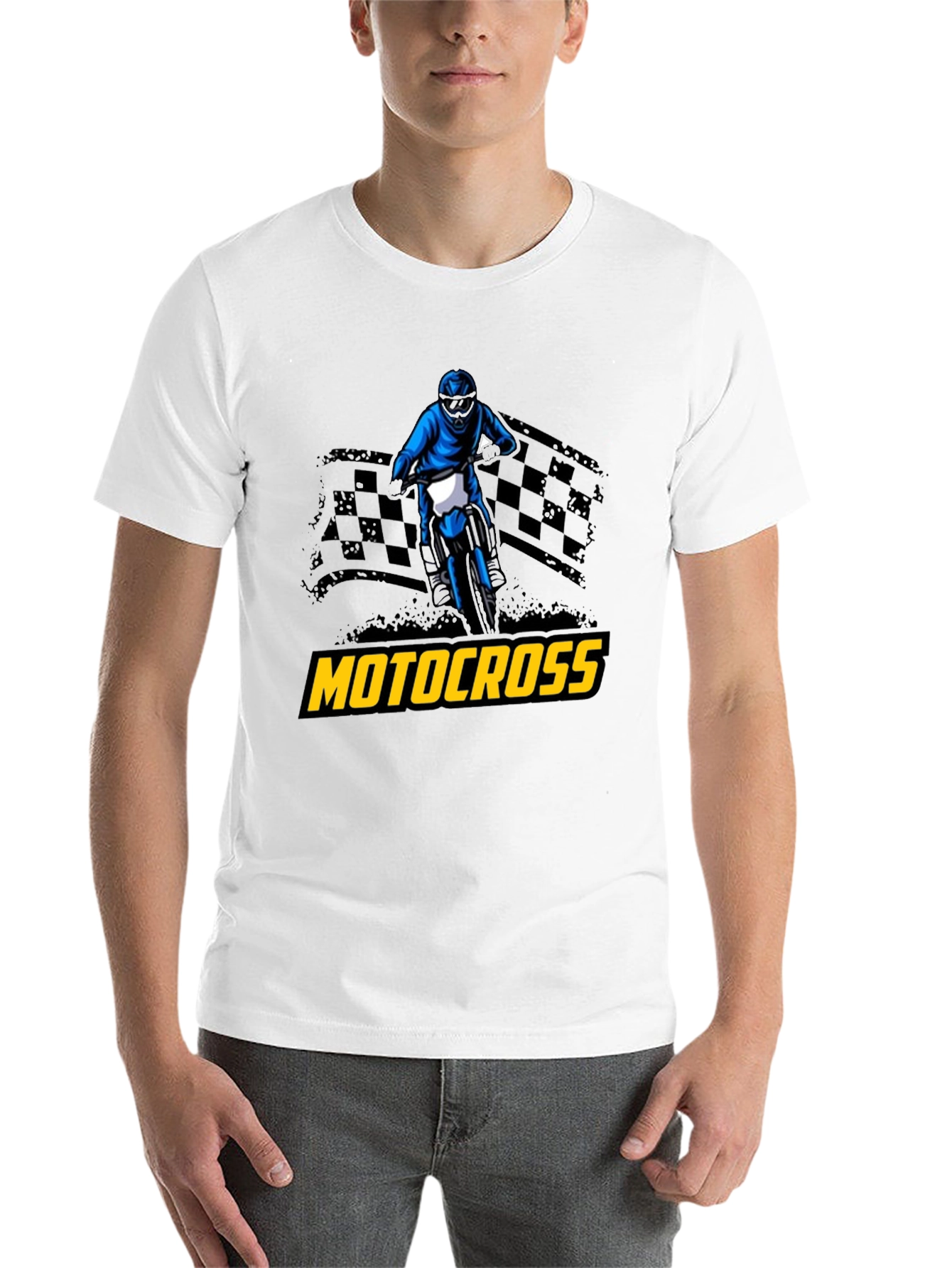 Black Motocross Rider Graphic T-Shirt - Black view 14