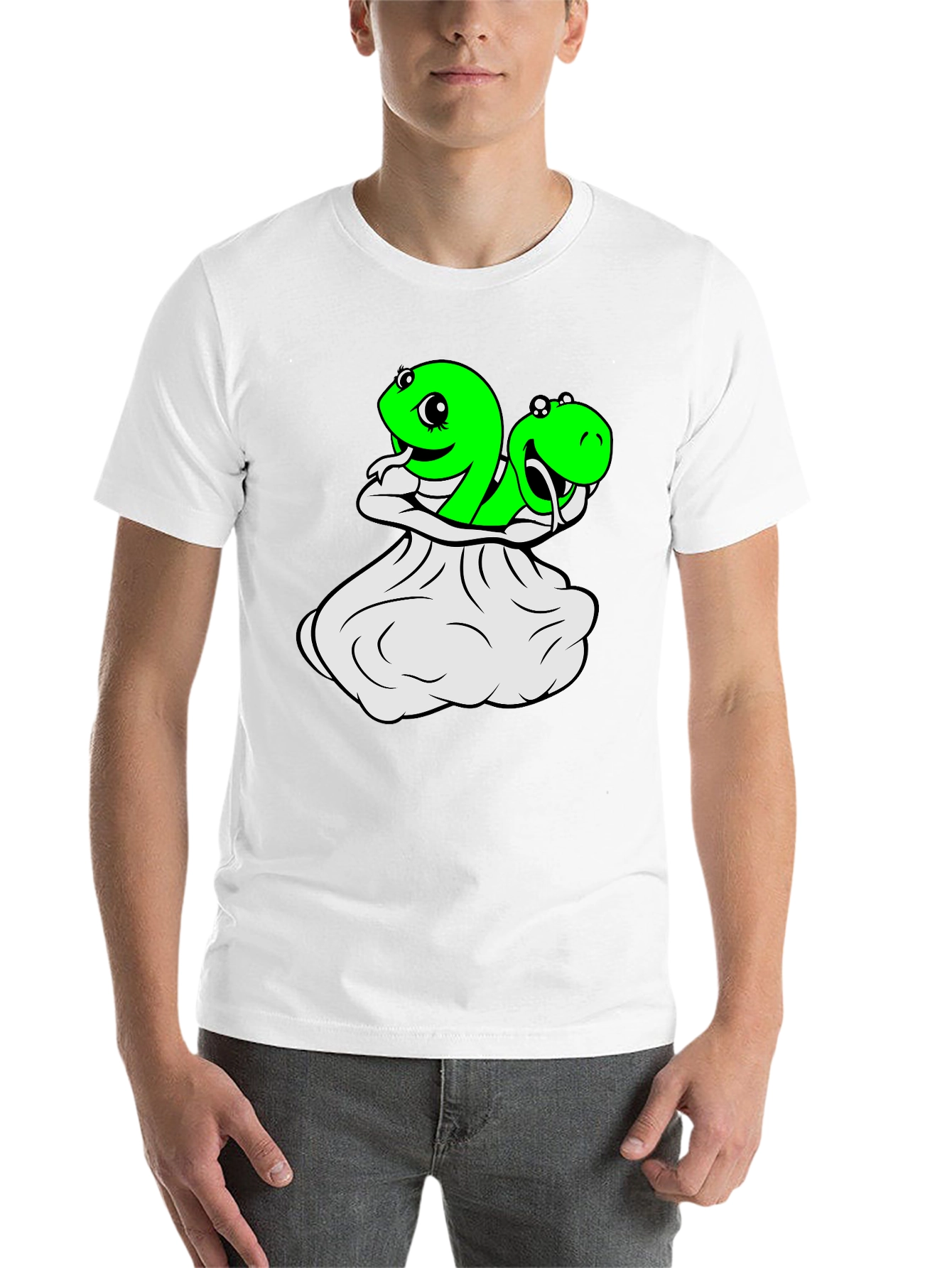 Black Funny Snake T-Shirt - Cartoon Snakes in a Sack! view 14