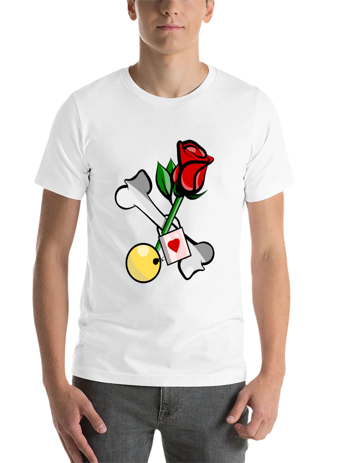 Black Rose & Bones Graphic Tee - Edgy Style view 14